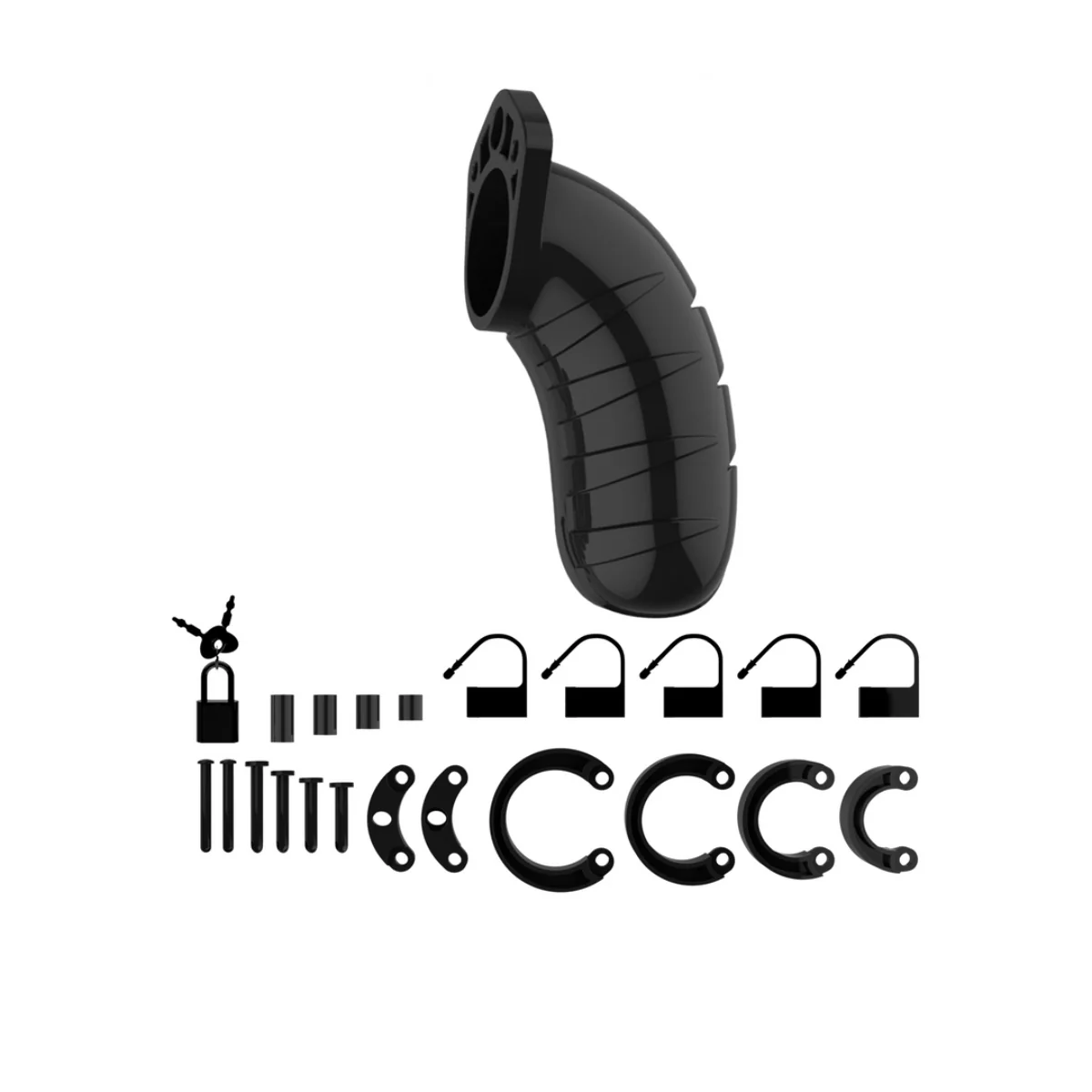 Man Cage Chastity Cock Cage Model 04 Black 4.5 Inch / 11.5cm - Image 3