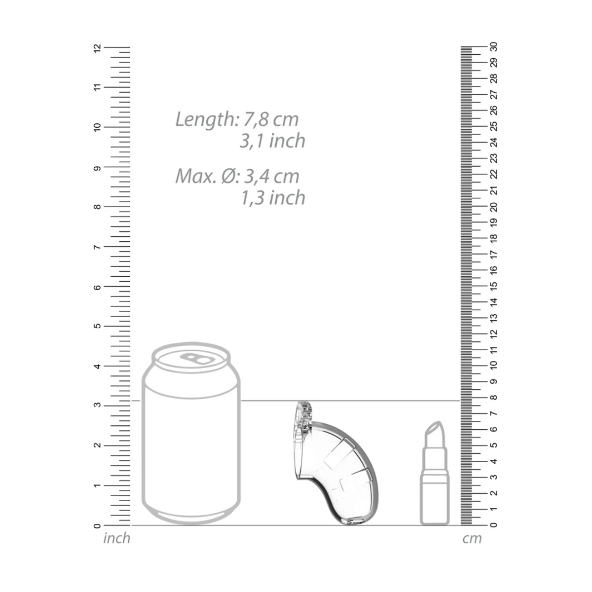 Man Cage Chastity Cock Cage Model 13 Clear 2.5 Inch / 6.5cm - Image 5