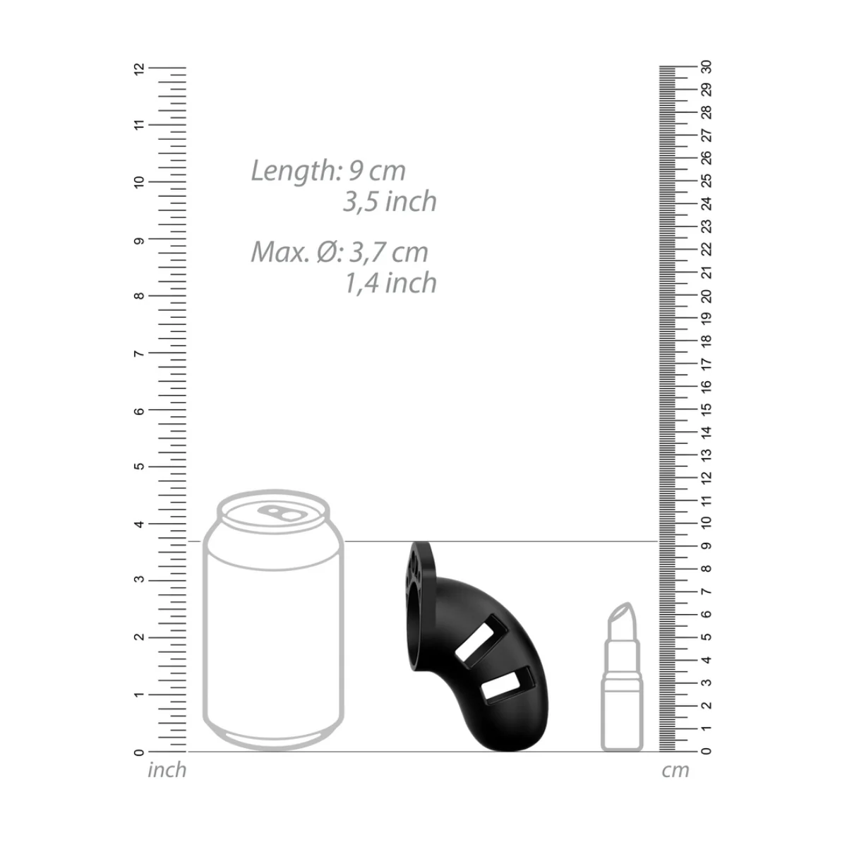 Man Cage Chastity Cock Cage Model 20 Black 3.5 Inch / 9cm - Image 5
