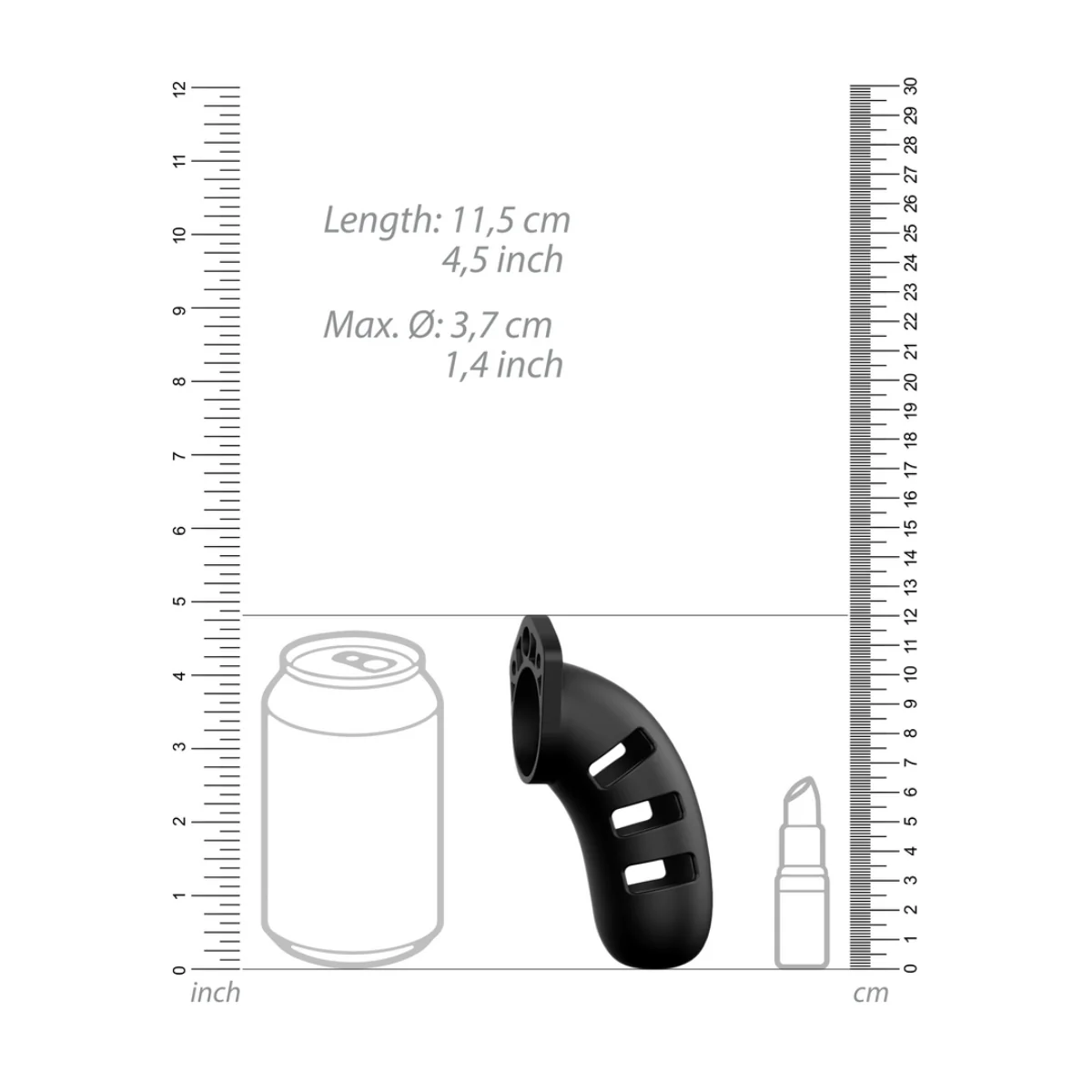 Man Cage Chastity Cock Cage Model 21 Black 4.5 Inch / 11.5cm - Image 5