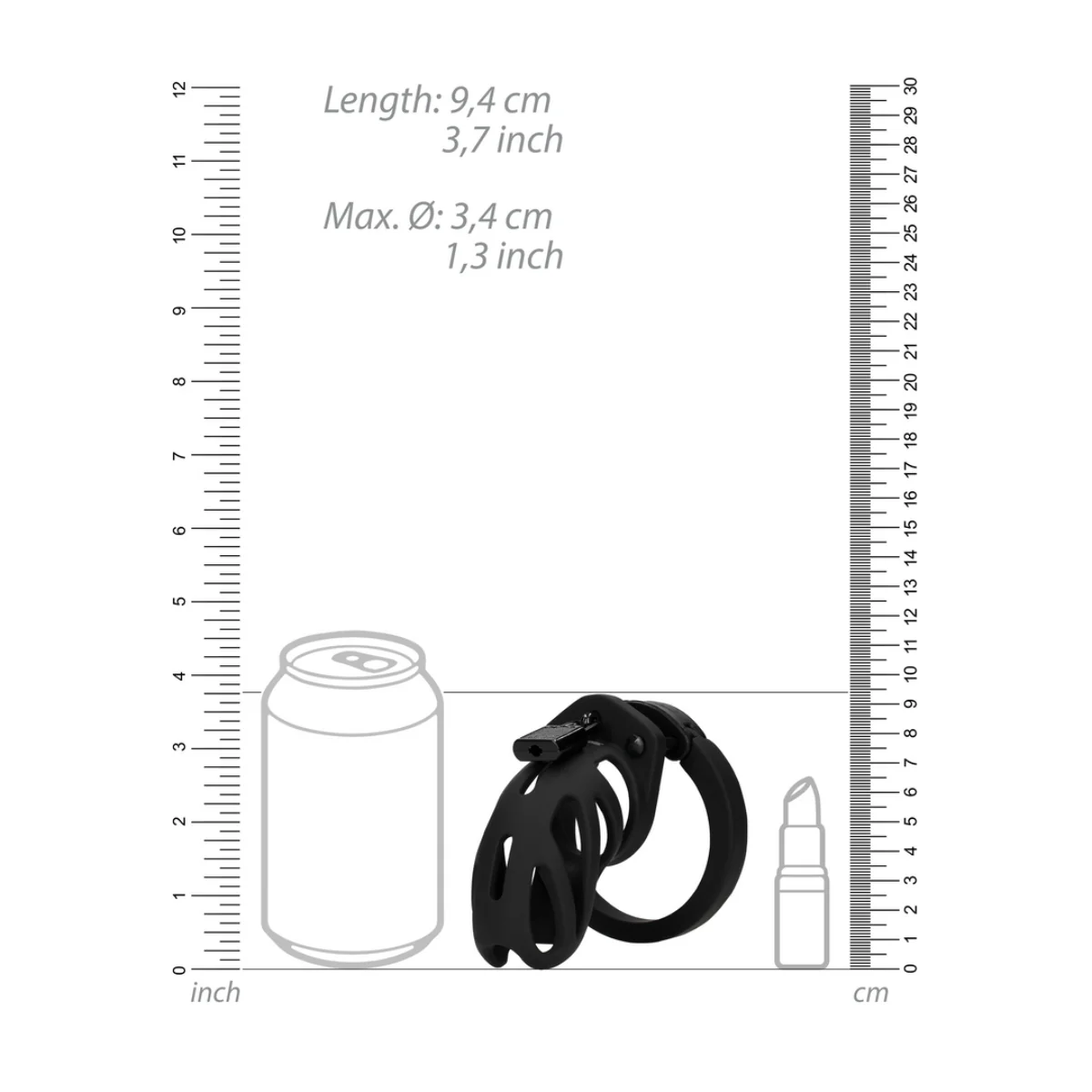 Man Cage Chastity Cock Cage Model 24 Black 3.5 Inch / 9cm - Image 5