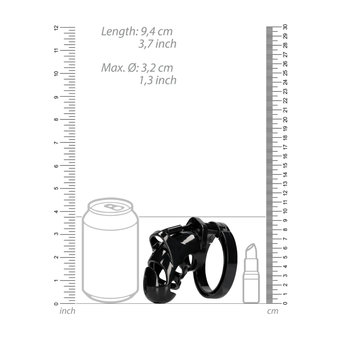 Man Cage Chastity Cock Cage Model 25 Black 3.5 Inch / 9cm - Image 5