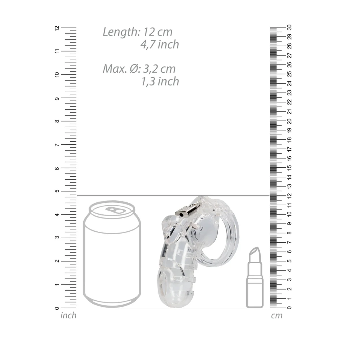 Man Cage Chastity Cock Cage Model 26 Clear 4.5 Inch / 11.5cm - Image 5