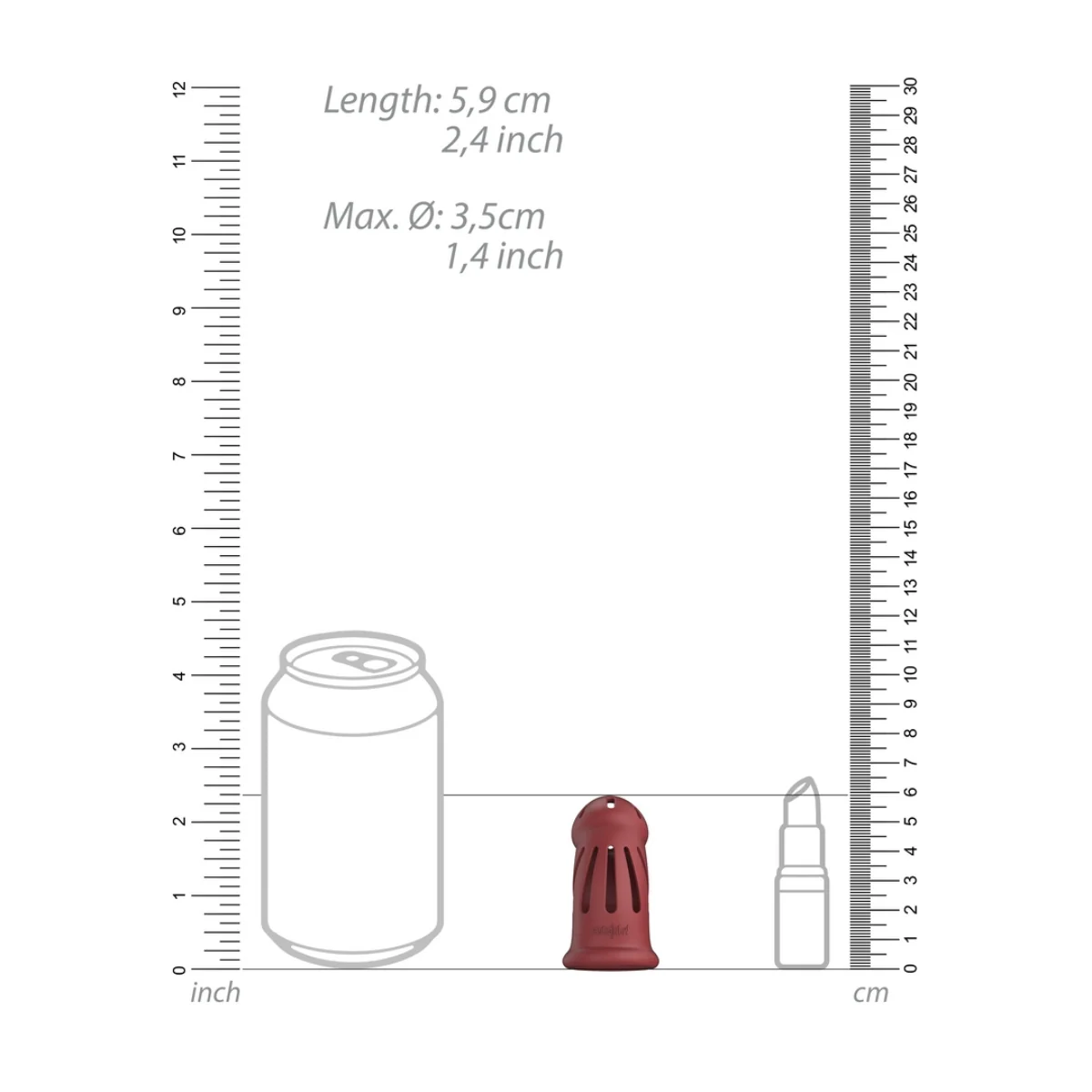 Man Cage Chastity Cock Cage Ultra Soft Silicone Model 28 Red - Image 4