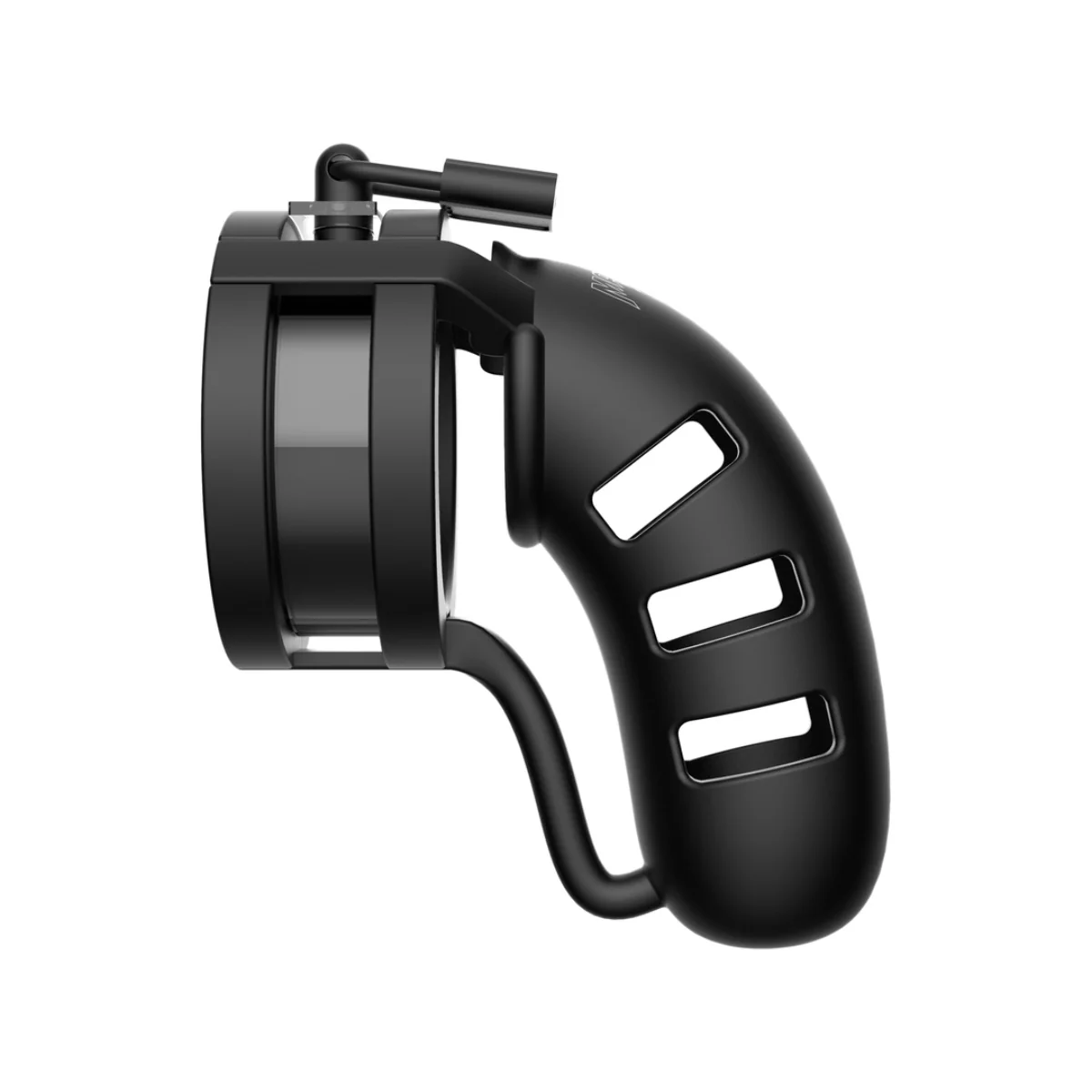 Man Cage Chastity Cock Cage With Ballsplitter Model 19 Black 4.5 Inch / 11.5cm - Image 3