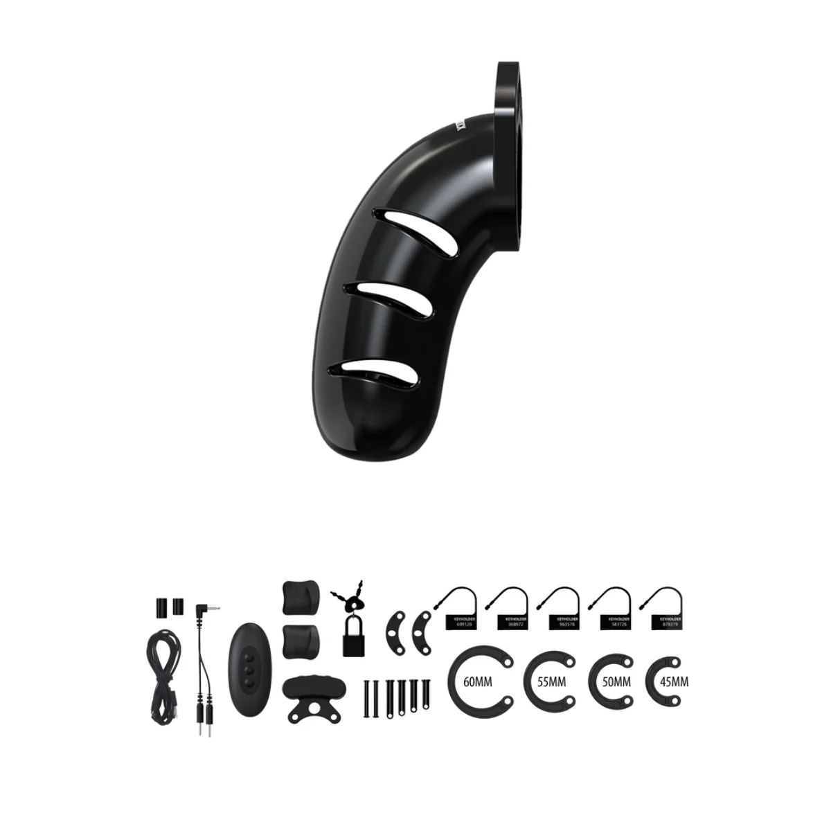 Man Cage Chastity Cock Cage With Electro Element Model 22 Black 4.5 Inch / 11.5cm - Image 4
