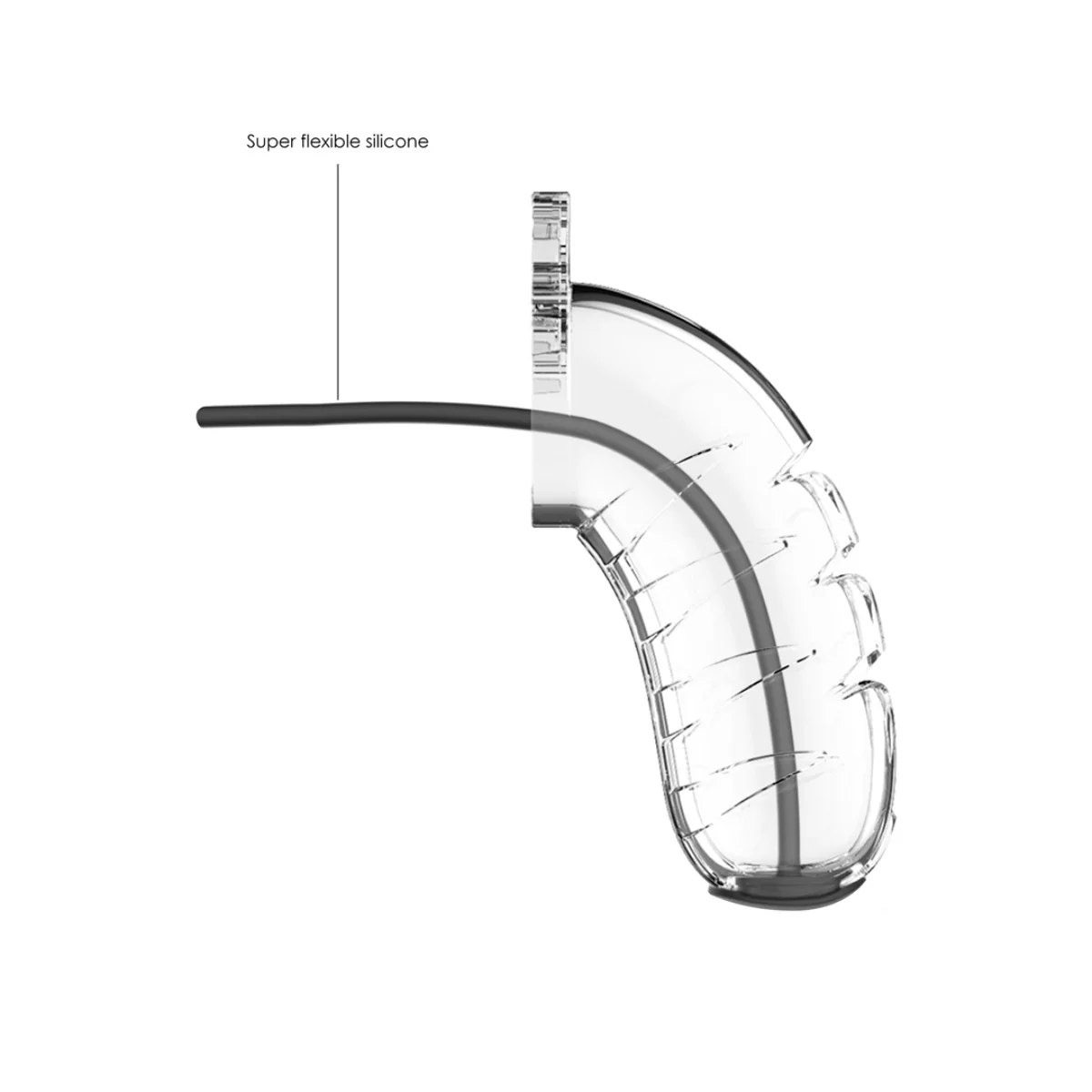 Man Cage Chastity Cock Cage With Urethral Sound Model 16 Clear 4.5 Inch / 11.5cm - Image 4