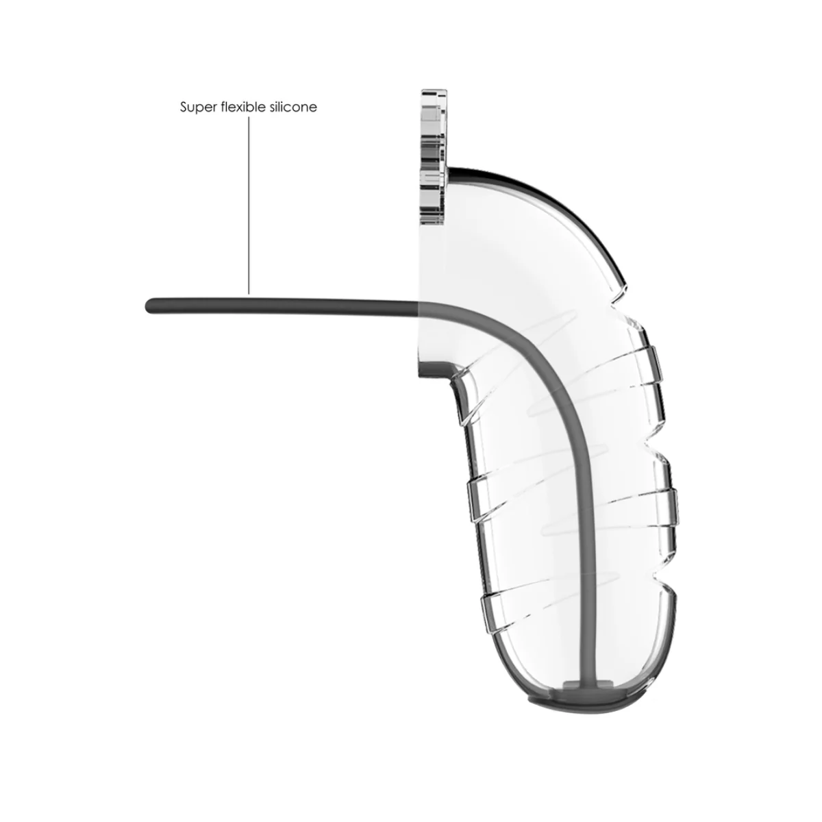 Man Cage Chastity Cock Cage With Urethral Sound Model 17 Clear 5.5 Inch / 14cm - Image 4