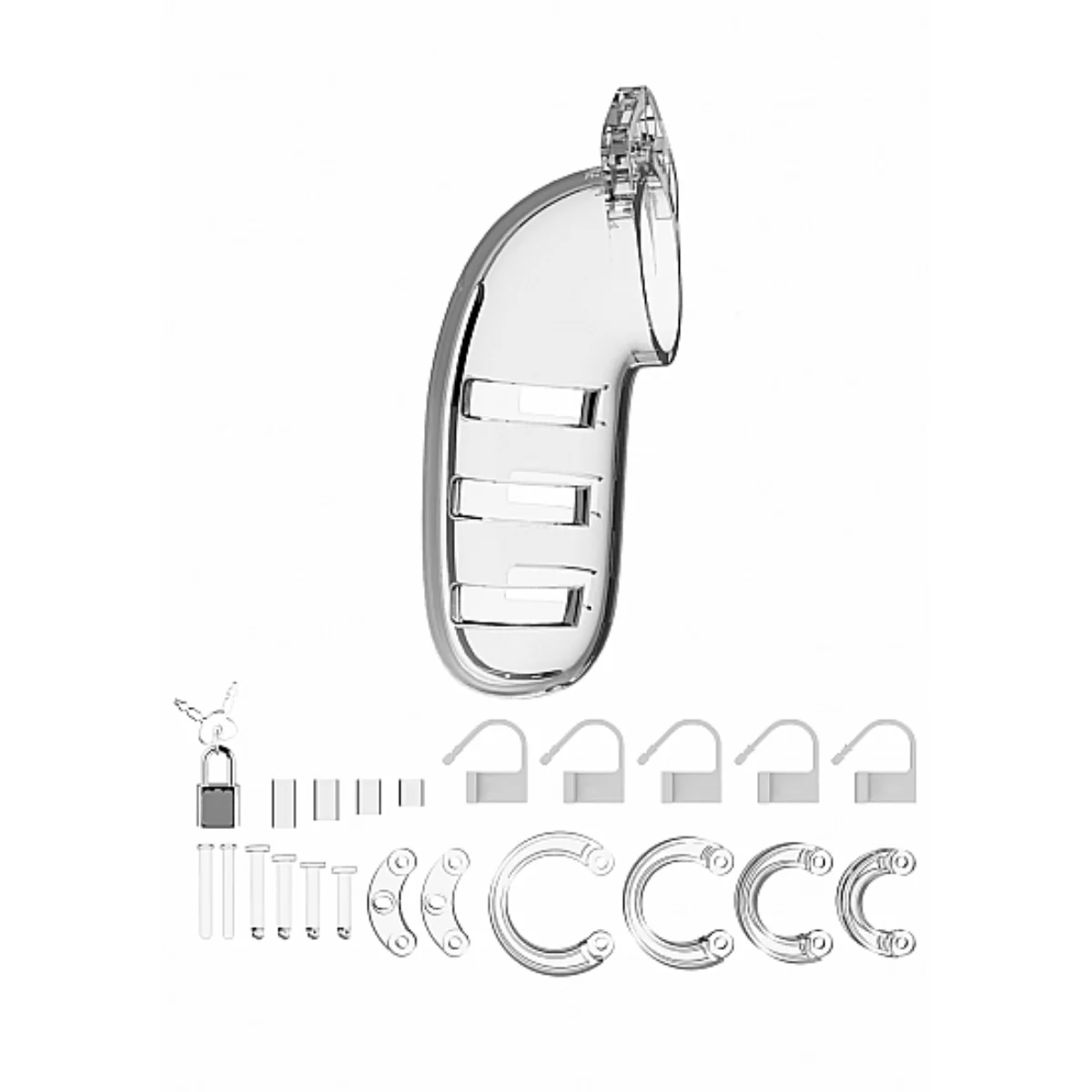 Man Cage Model 06 Chastity Cock Cage Clear 5.5 Inch - Image 3