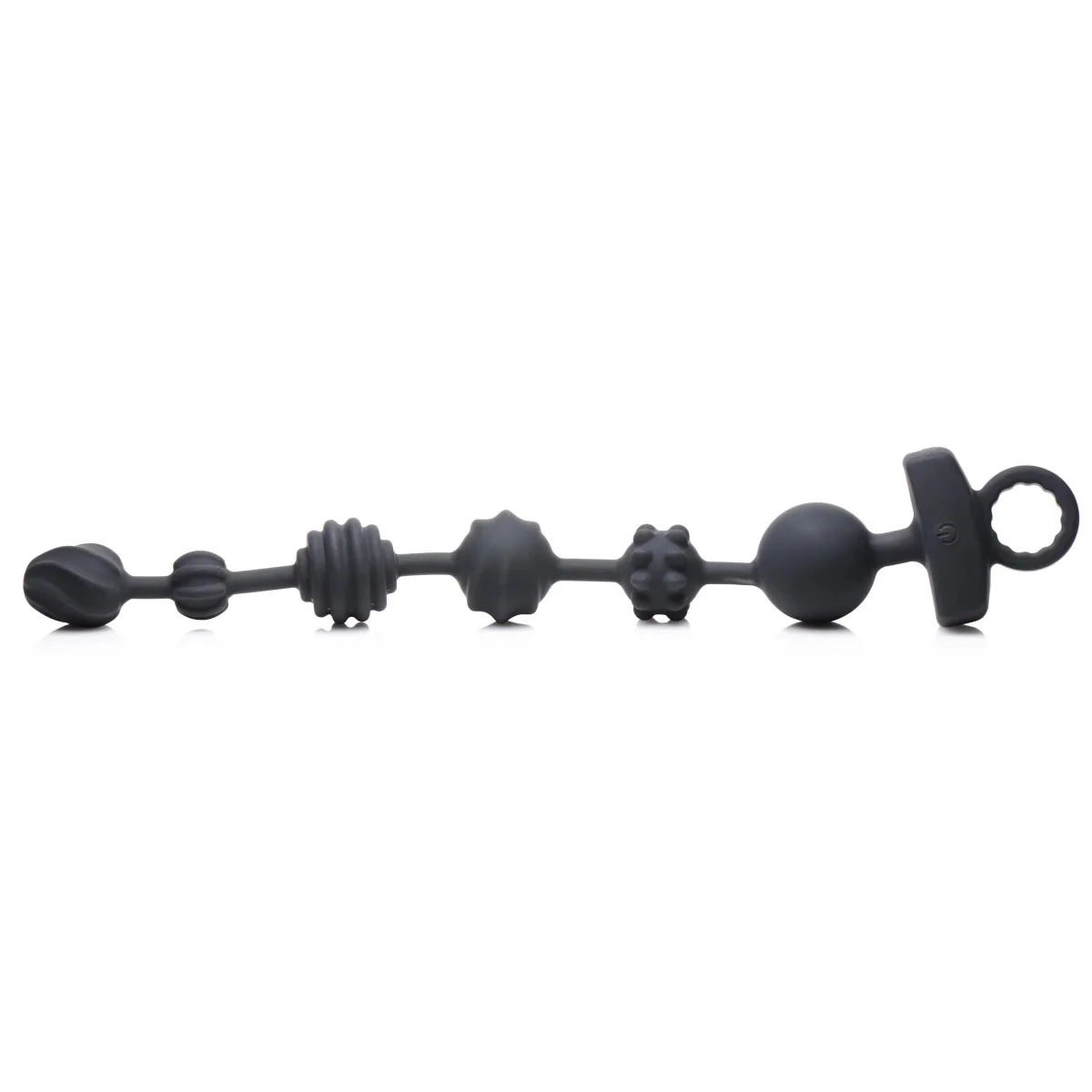 Master Series 10X Dark Rattler Vibrating Silicone Anal Beads With Remote Black - Image 3