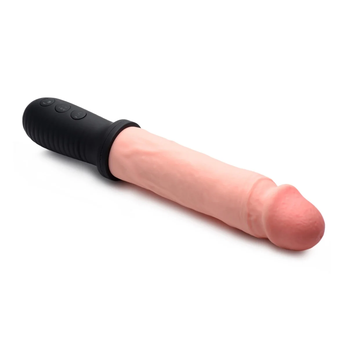 Master Series 8X Auto Pounder Vibrating And Thrusting Dildo With Handle Pink 11.5 Inch - Image 3