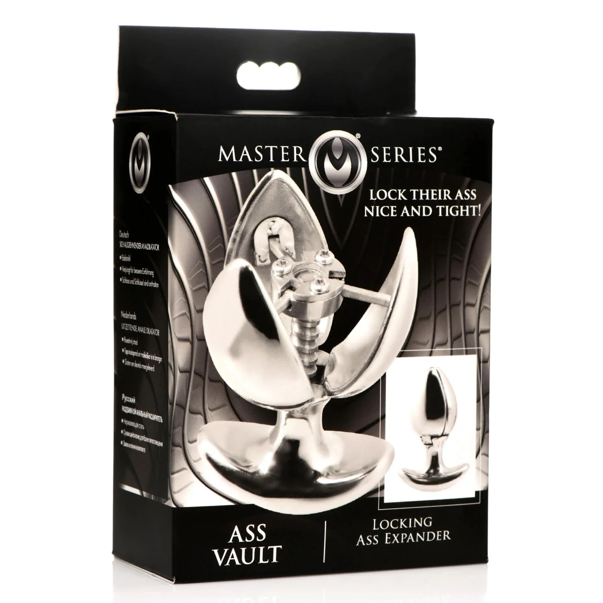 Master Series Ass Vault Locking Ass Expander Butt Plug Silver - Image 2