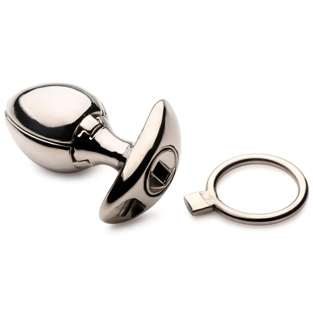 Master Series Ass Vault Locking Ass Expander Butt Plug Silver - Image 3