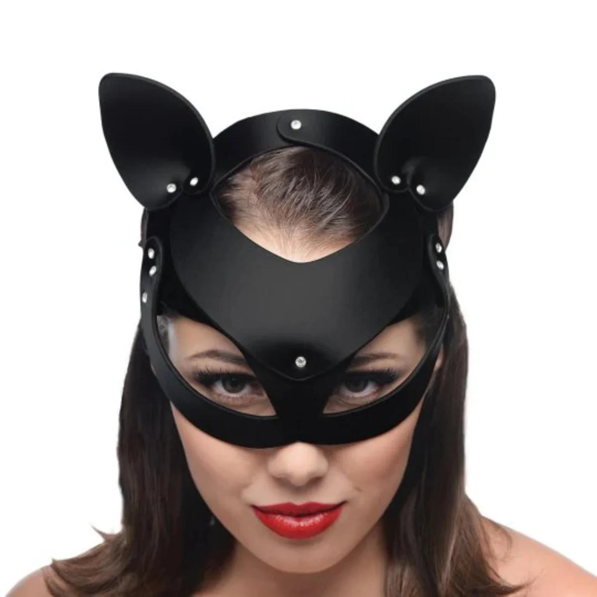 Master Series Bad Kitten Leather Cat Mask Black - Image 3