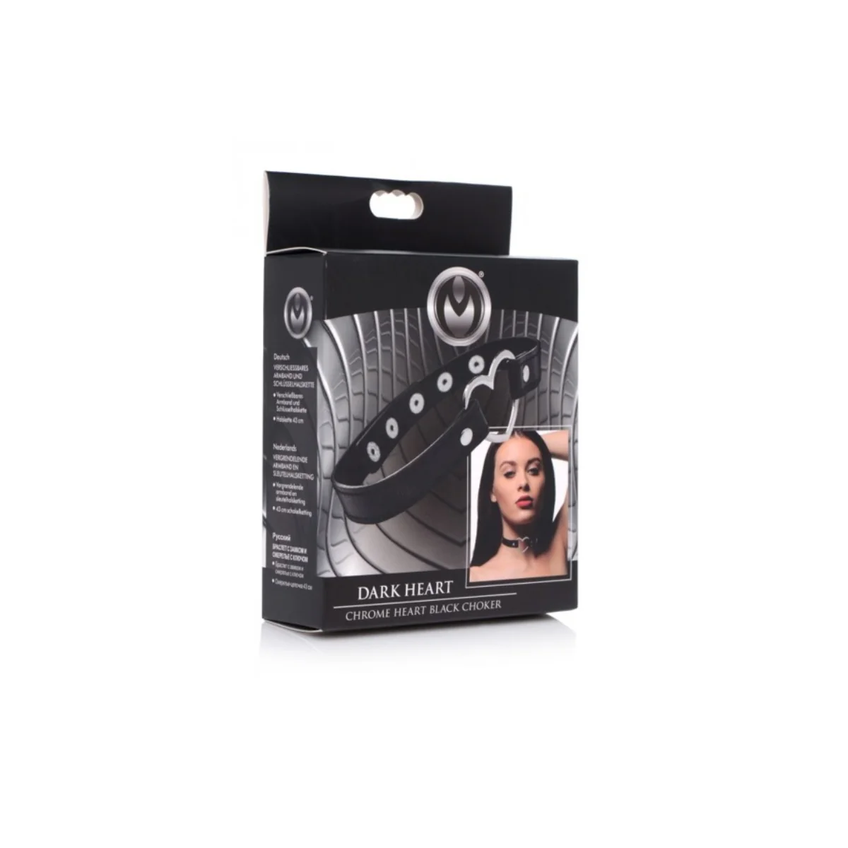 Master Series Dark Heart Chrome Heart Choker Black - Image 2
