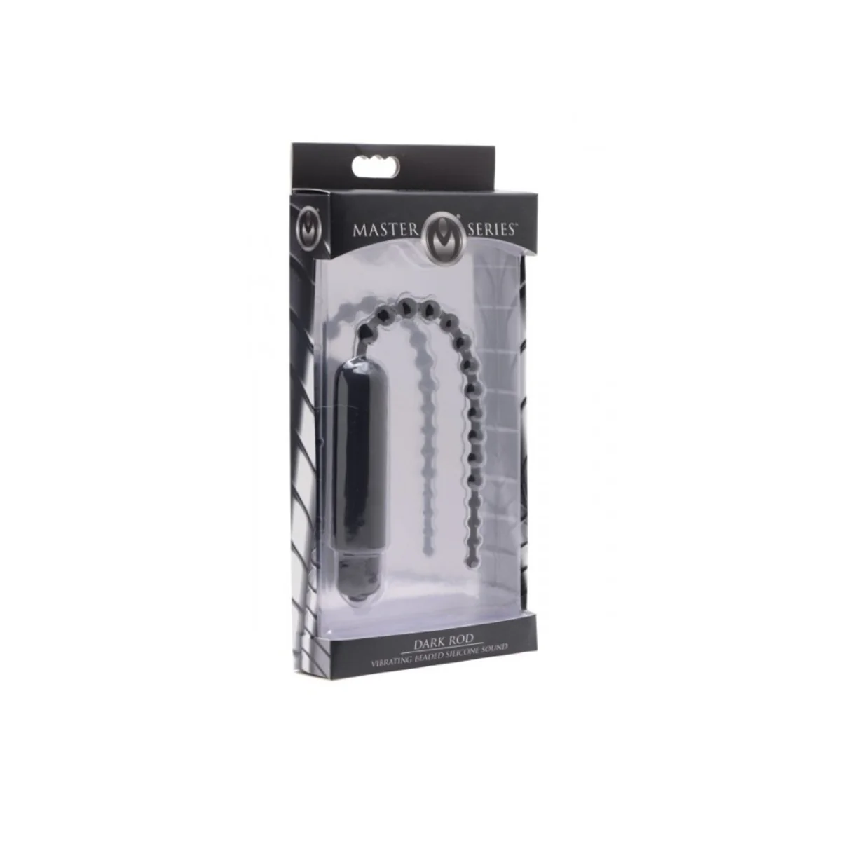 Master Series Dark Rod Vibrating Beaded Silicone Sound Black - Image 2