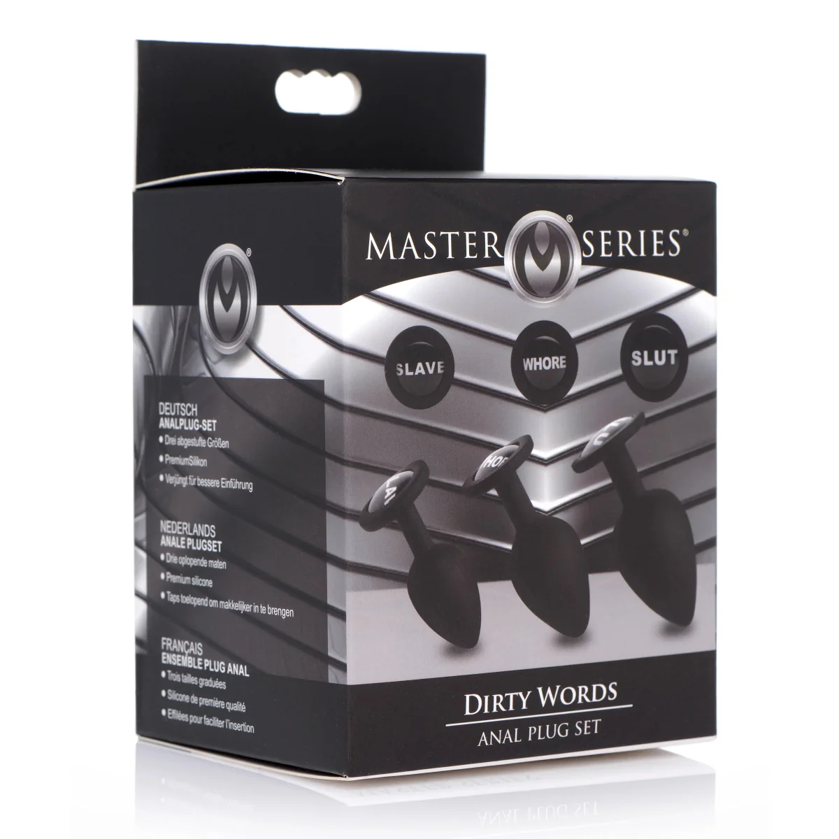 Master Series Dirty Words Butt Plug Set Black - Image 2