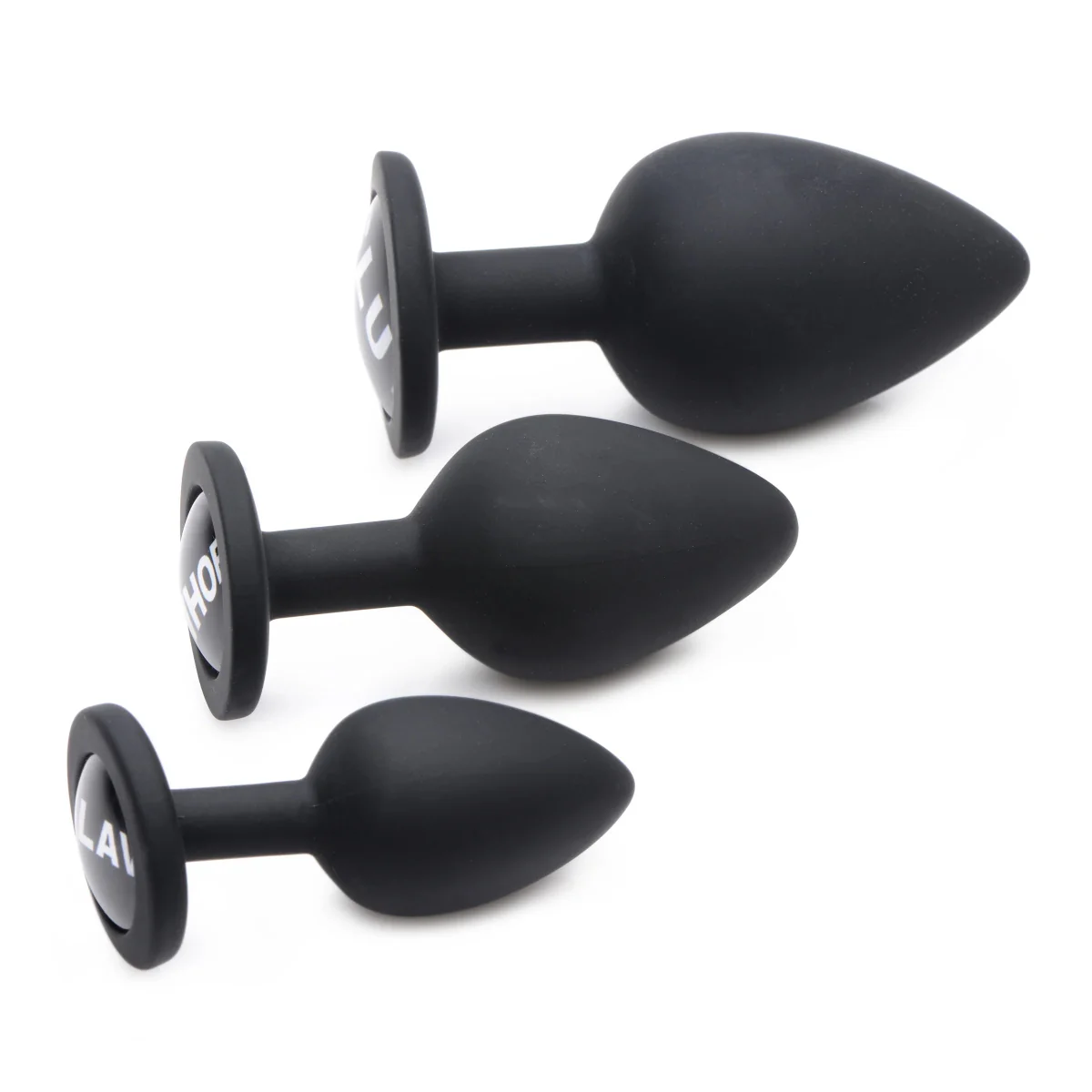 Master Series Dirty Words Butt Plug Set Black - Image 4