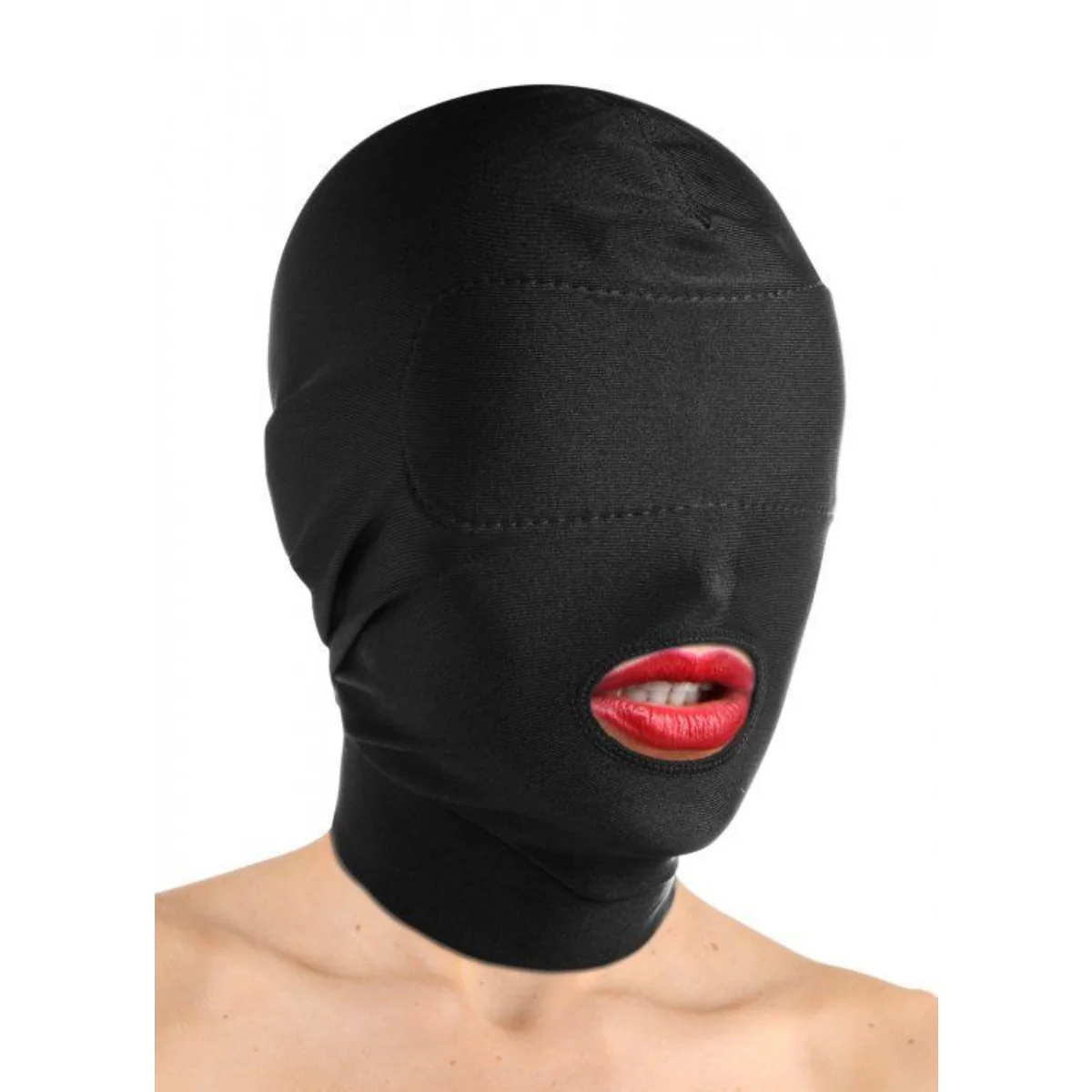 Master Series Disguise Open Mouth Hood With Padded Blindfold Black - Image 4