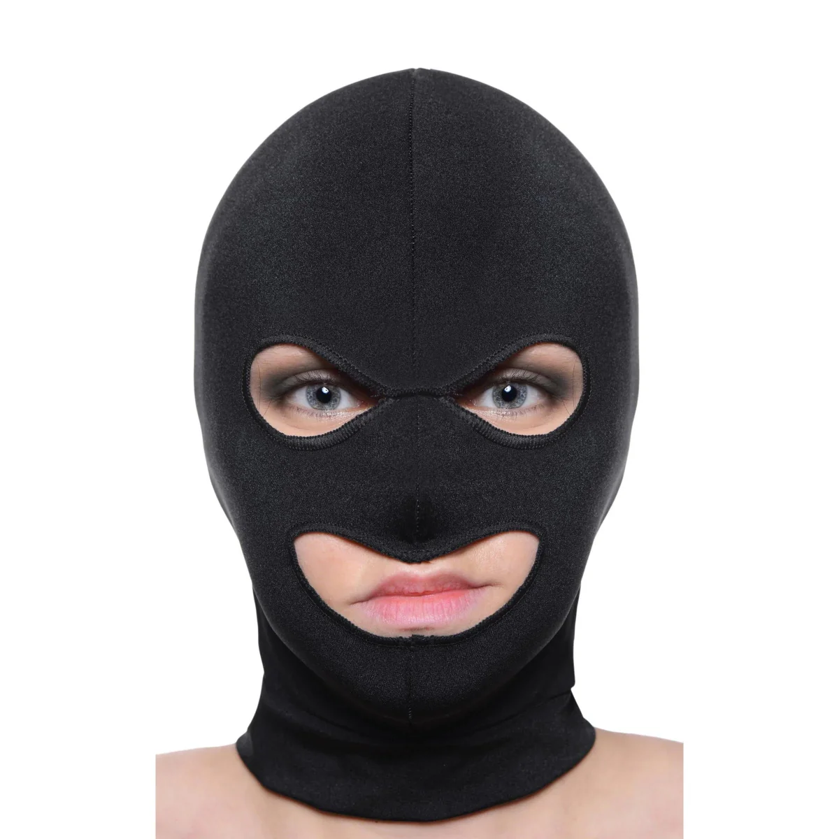 Master Series Facade Hood With Eye And Mouth Holes Black