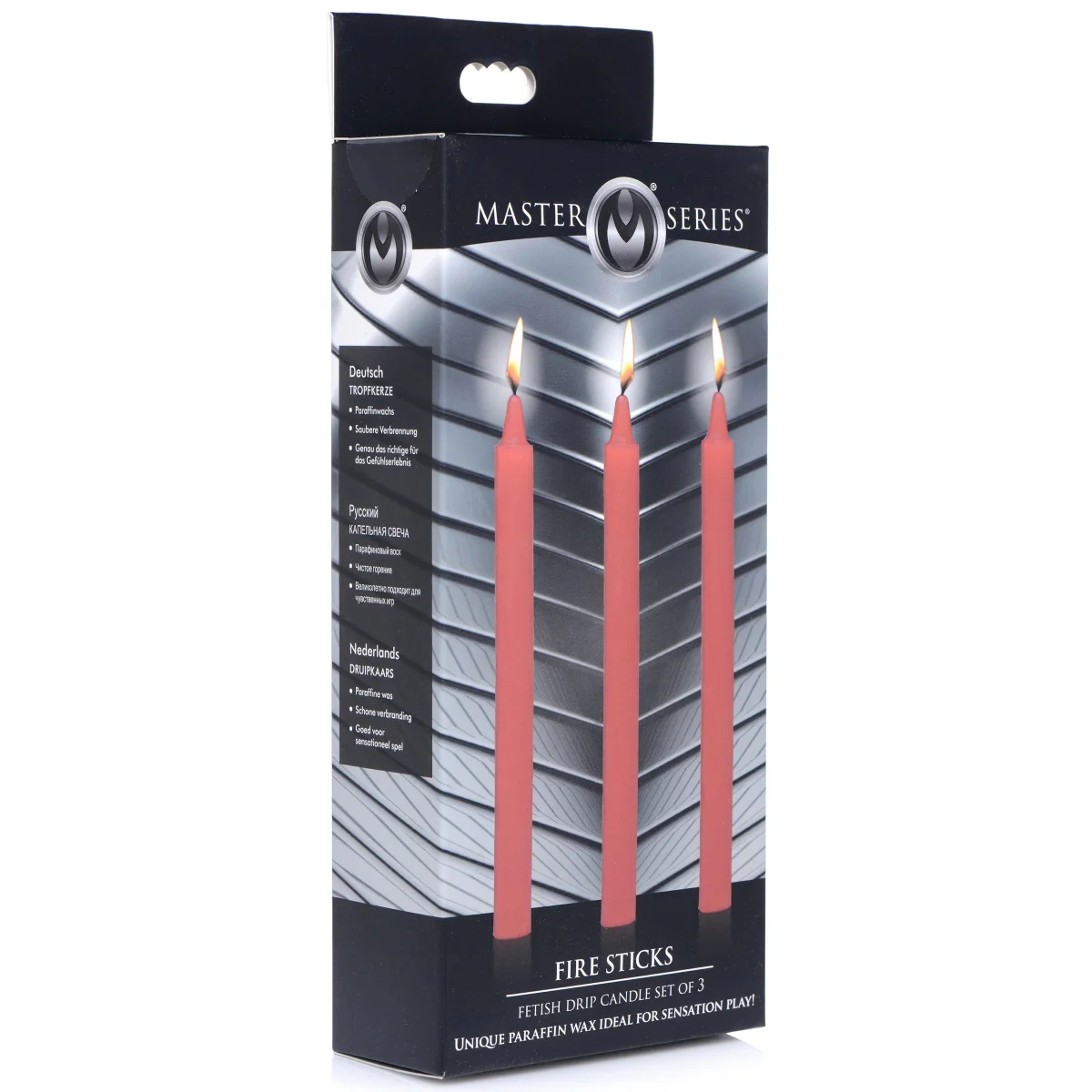 Master Series Fire Sticks Fetish Drip Candles 3 Pack Red - Image 2