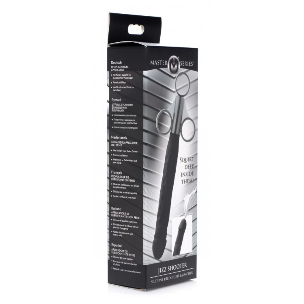 Master Series Jizz Shooter Silicone Dildo Lube Launcher Black - Image 2