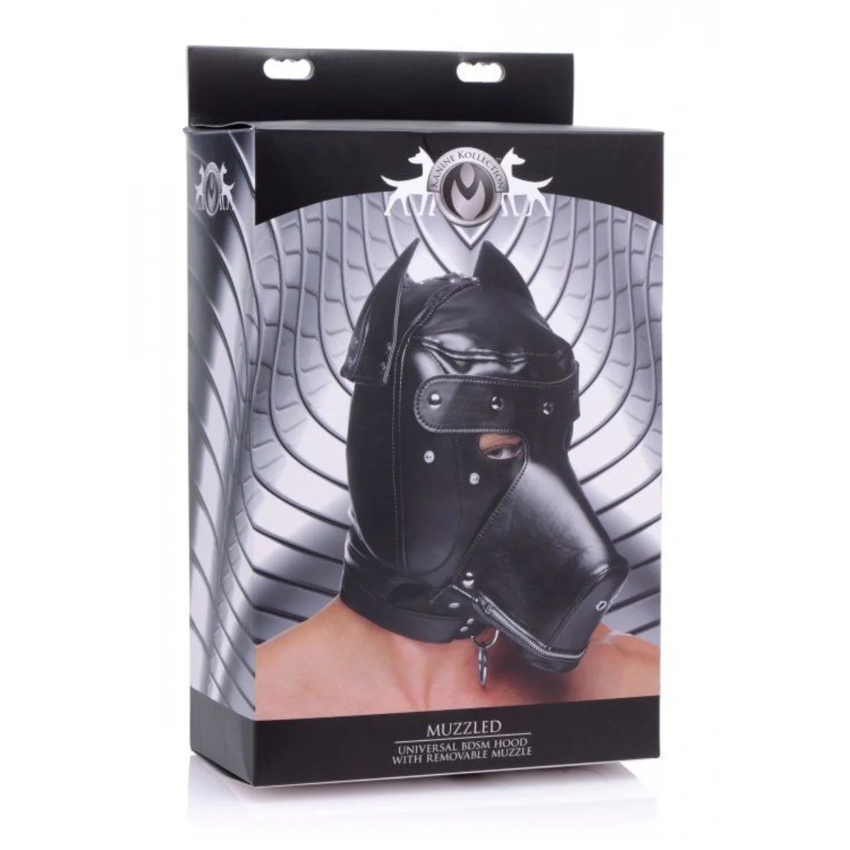 Master Series Muzzled Universal BDSM Hood With Removable Muzzle Black - Image 2