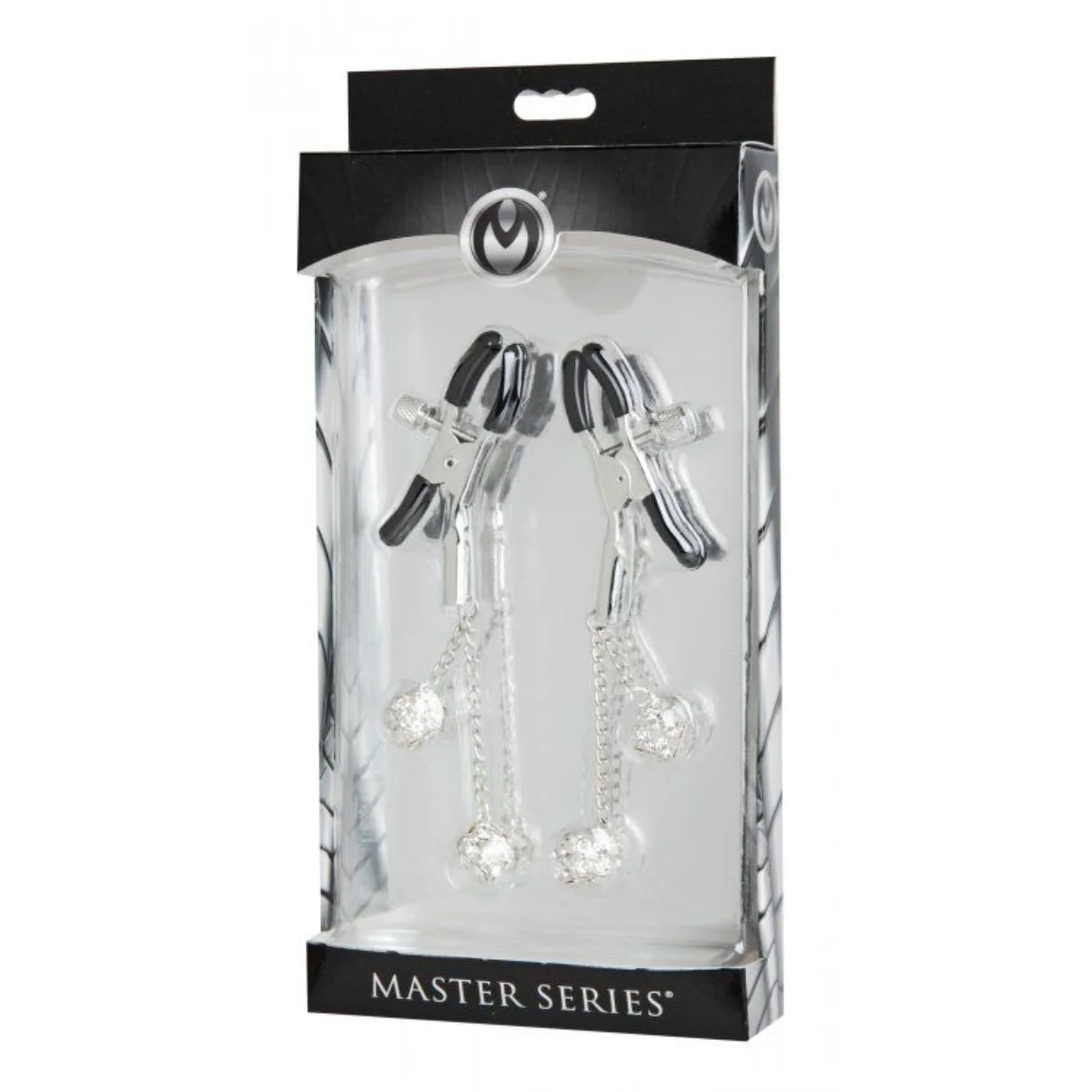 Master Series Ornament Adjustable Nipple Clamps With Jewel Accents Silver - Image 2