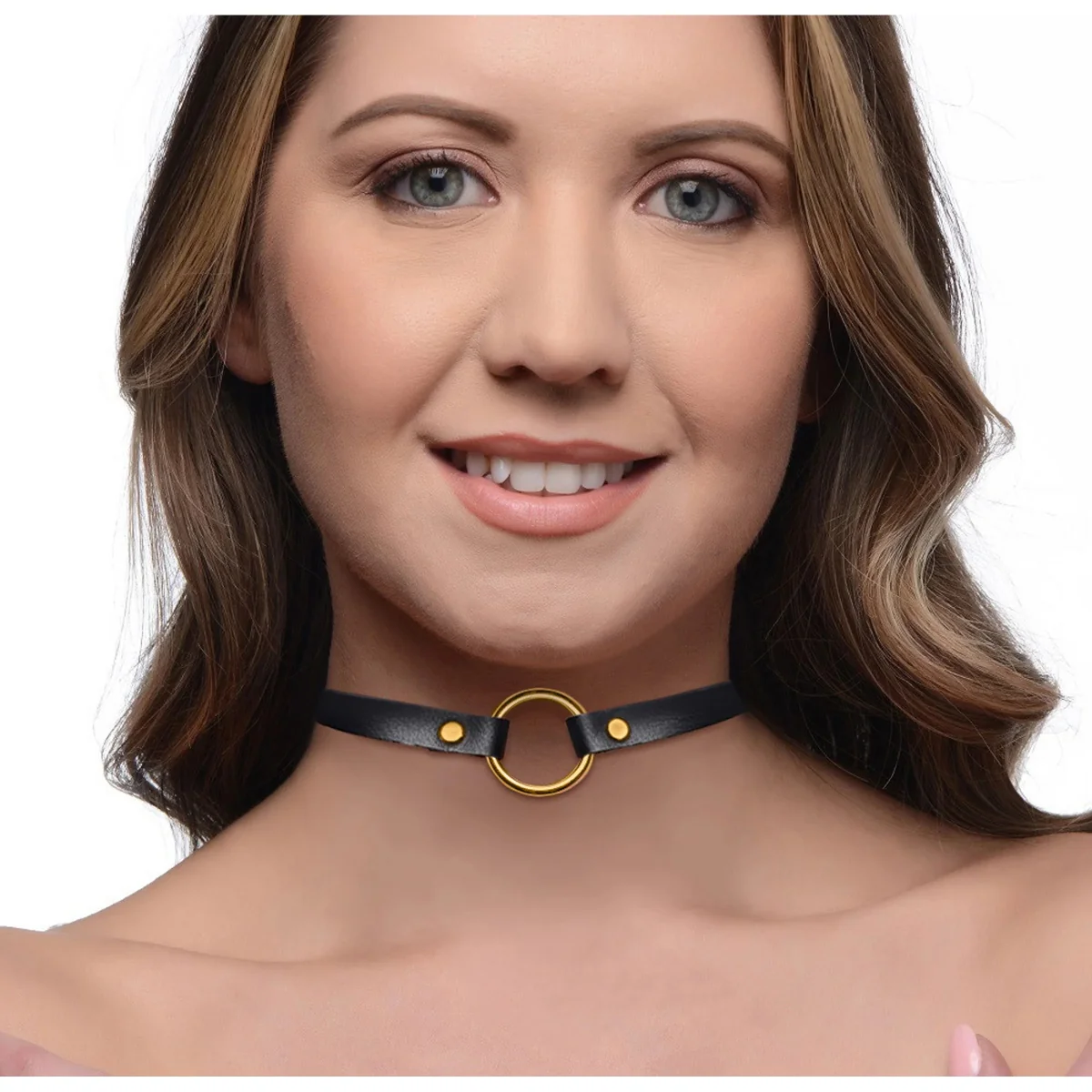 Master Series Posh Pet Gold Ring Slim Choker Black Gold - Image 5
