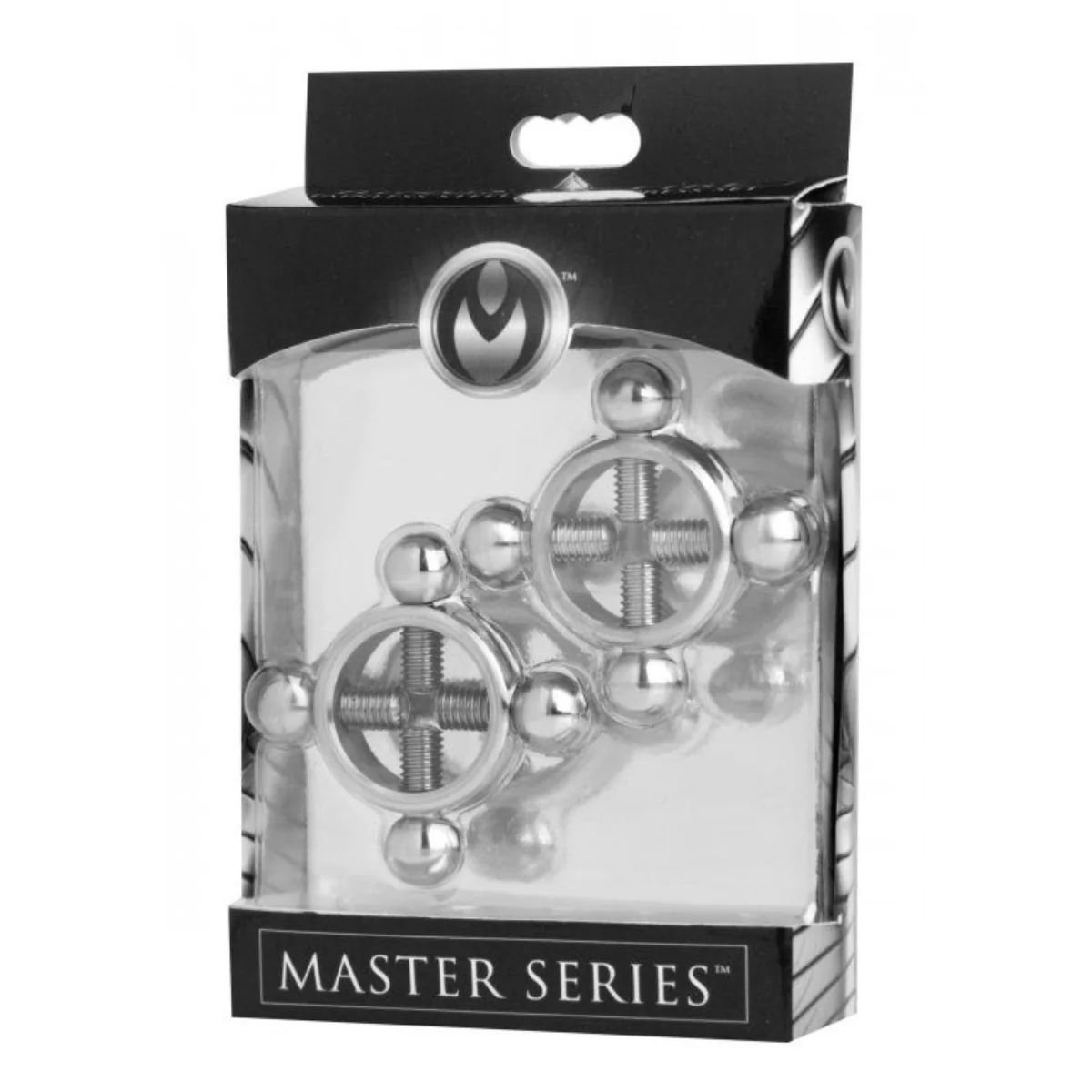 Master Series Rings Of Fire Stainless Steel Nipple Press Set Silver - Image 2