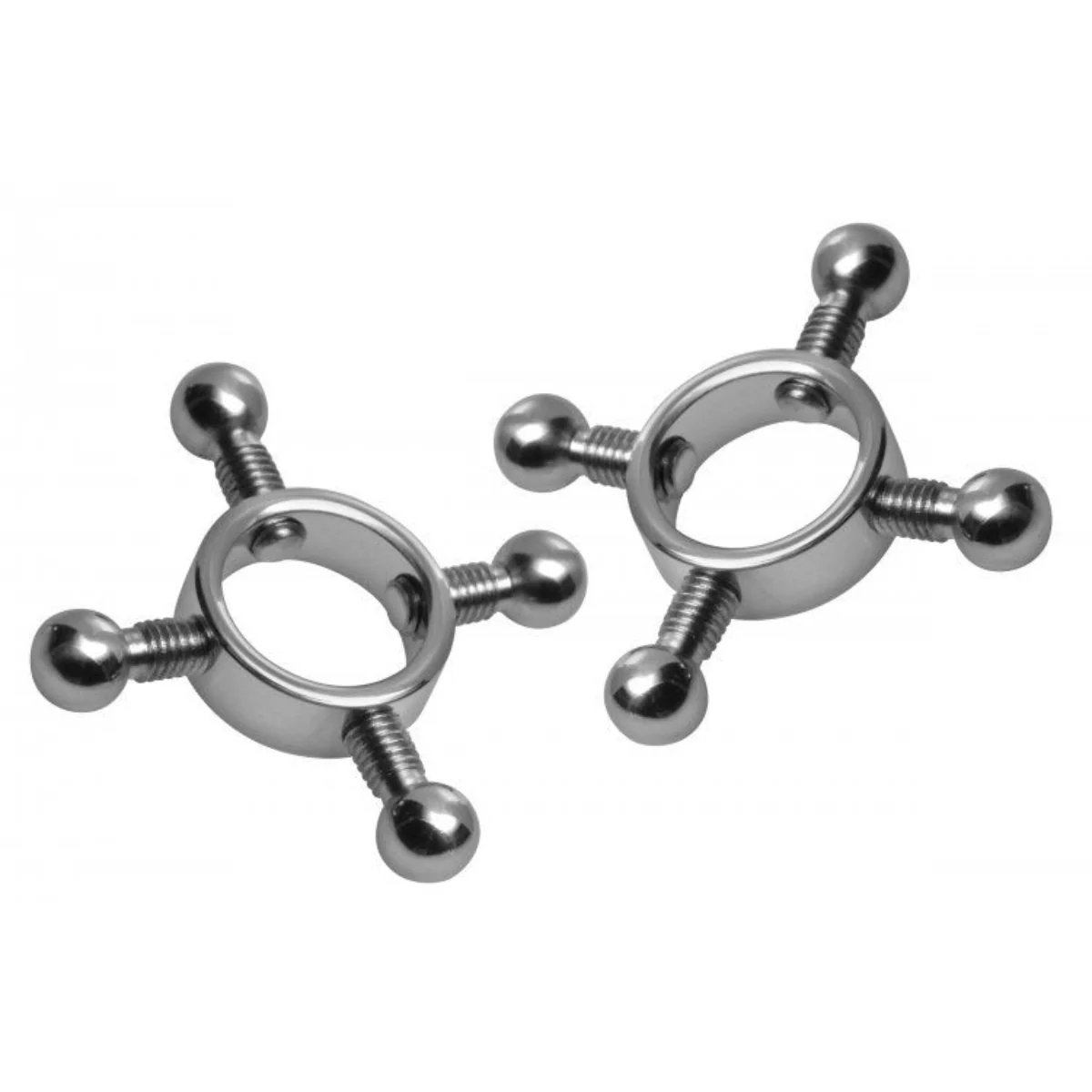 Master Series Rings Of Fire Stainless Steel Nipple Press Set Silver - Image 3