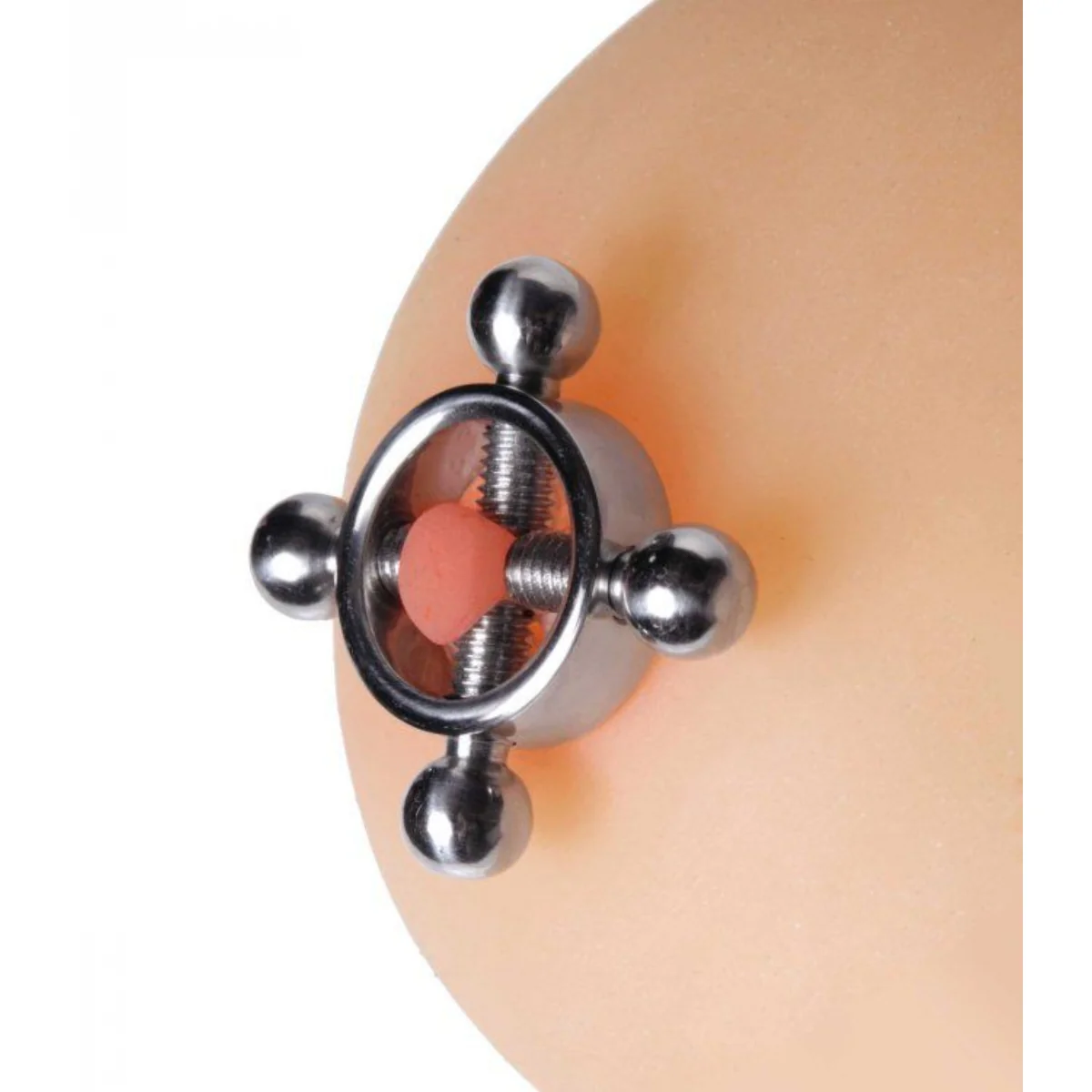 Master Series Rings Of Fire Stainless Steel Nipple Press Set Silver - Image 4