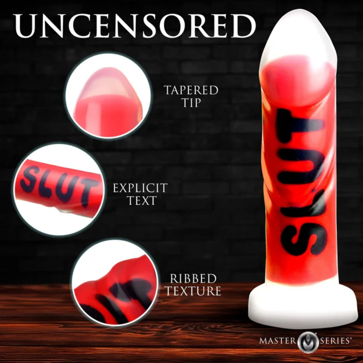Master Series SLUT Silicone Dildo - Image 4