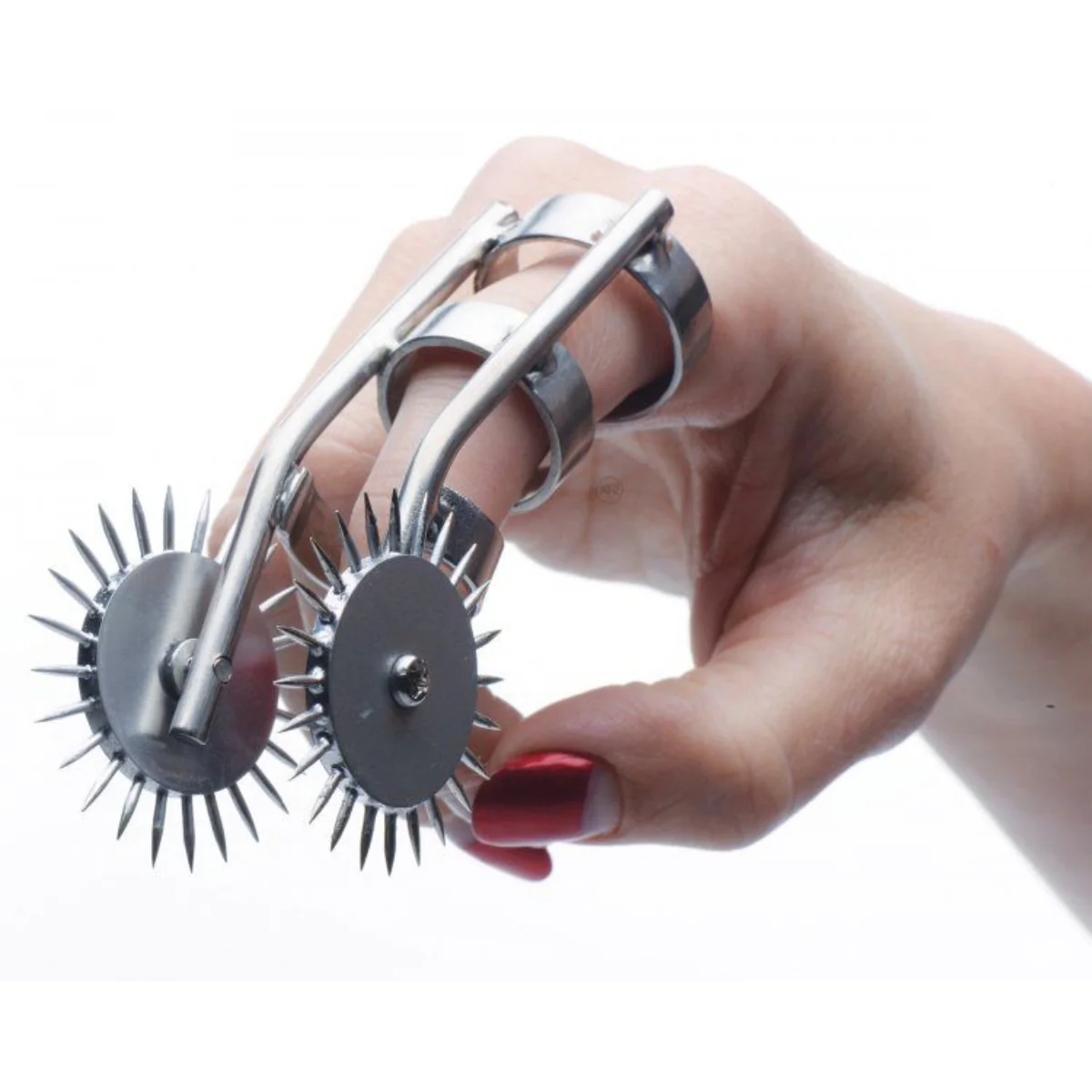 Master Series Spikes Double Finger Pinwheel Silver - Image 3