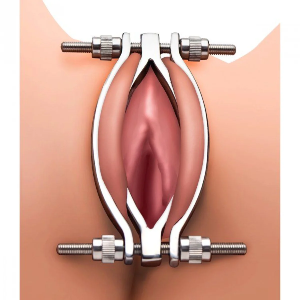 Master Series Spread 'Em Stainless Steel Adjustable Pussy Clamp Silver - Image 6