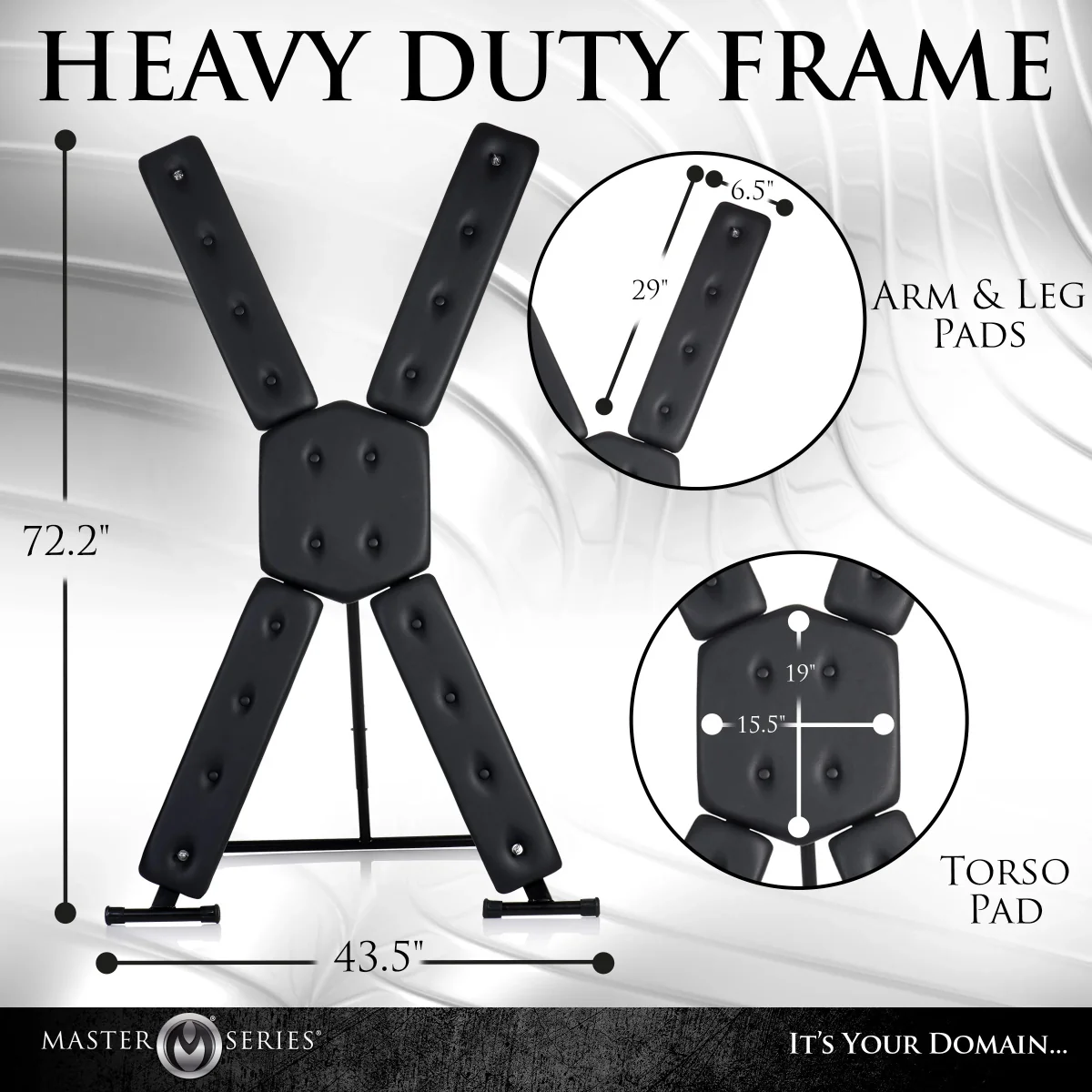 Master Series St. Andrew's Cross Deluxe Black - Image 3