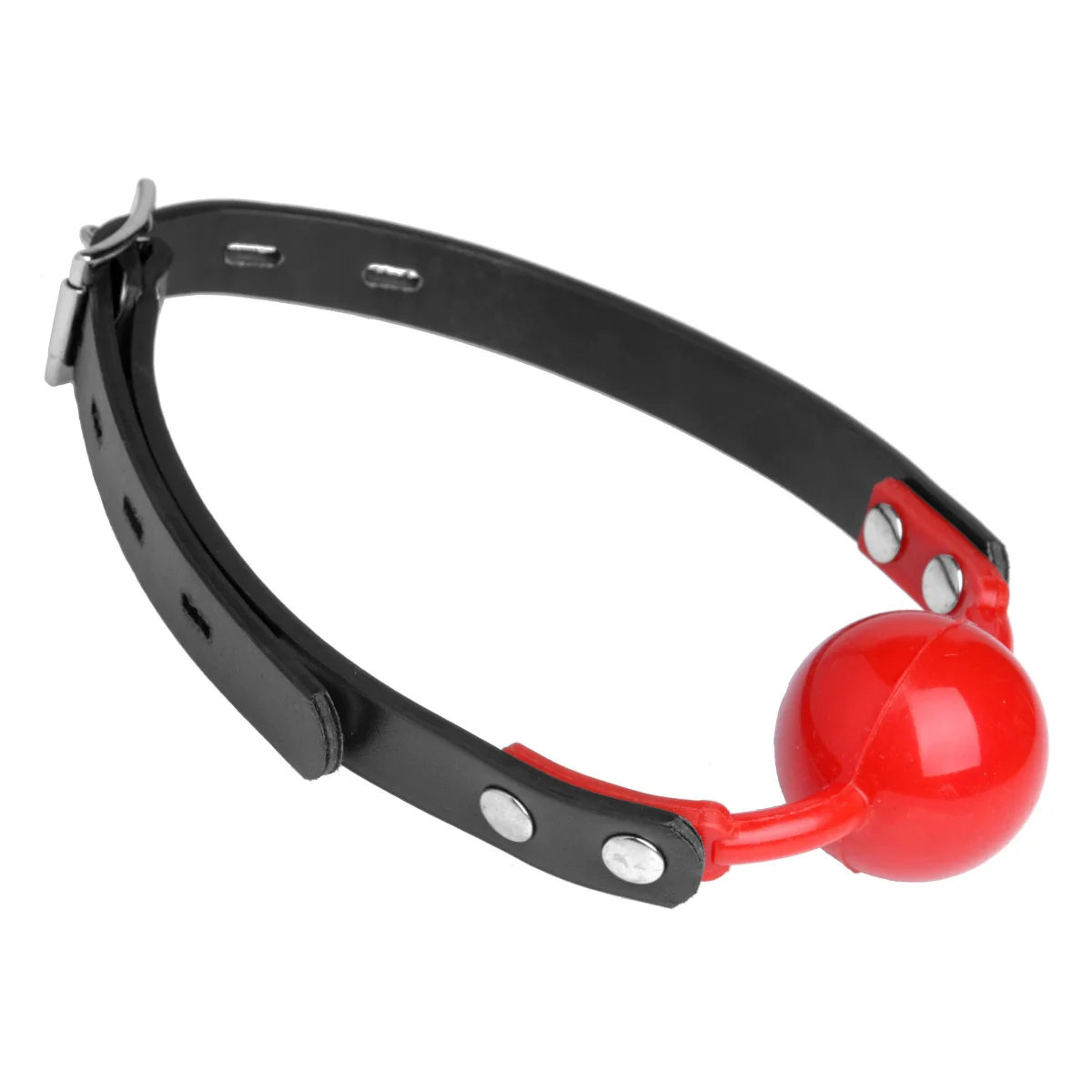 Master Series The Hush Gag Silicone Comfort Ball Gag Red Black - Image 3
