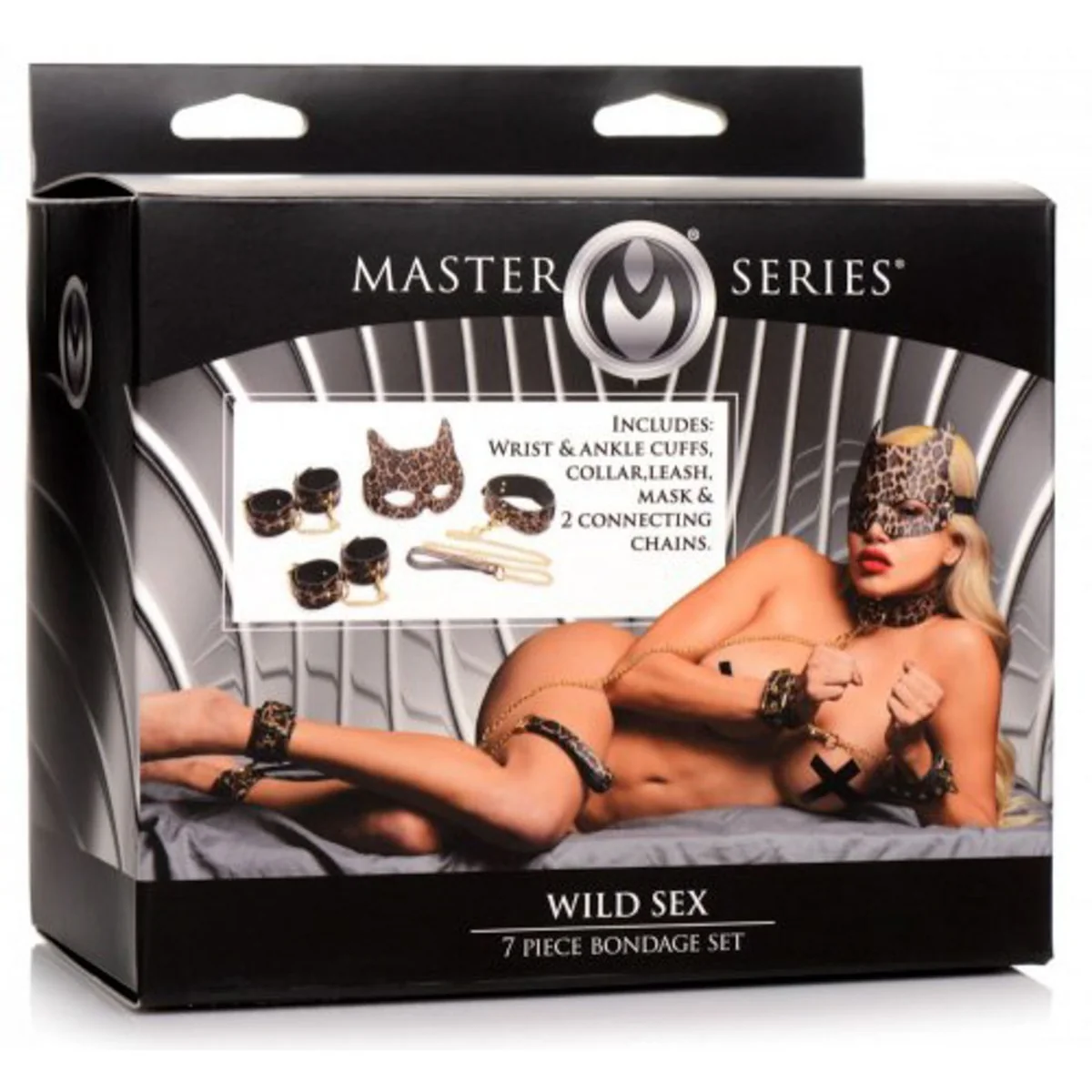 Master Series Wild Sex 7 Piece Bondage Set Leopard Print - Image 2