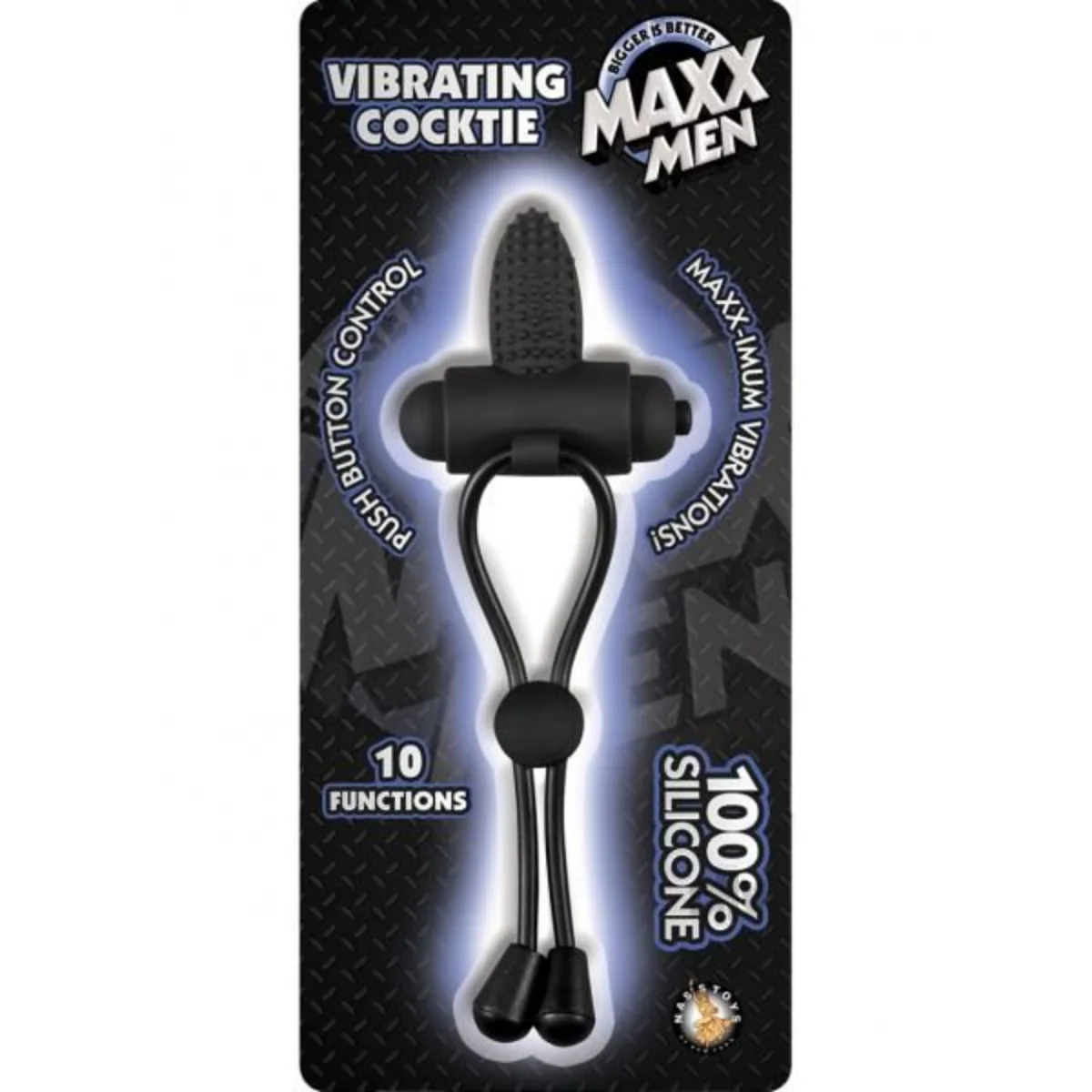 Maxx Men Vibrating Cocktie Silicone Cock Ring Black - Image 2