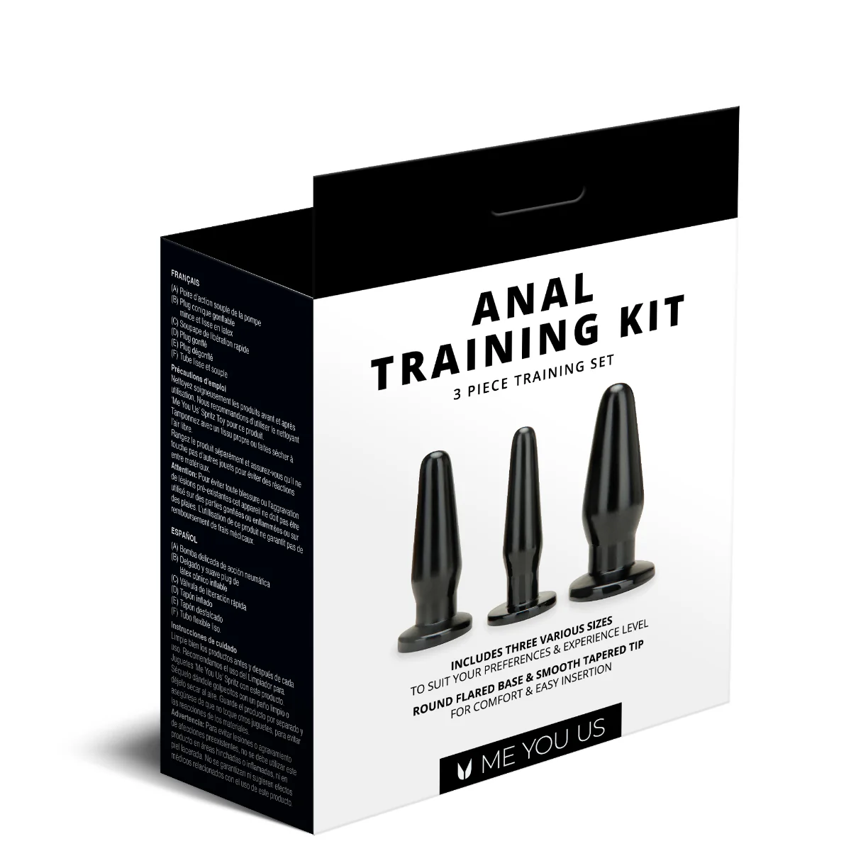 Me You Us 3 Piece Anal Training Butt Plug Kit Black - Image 3