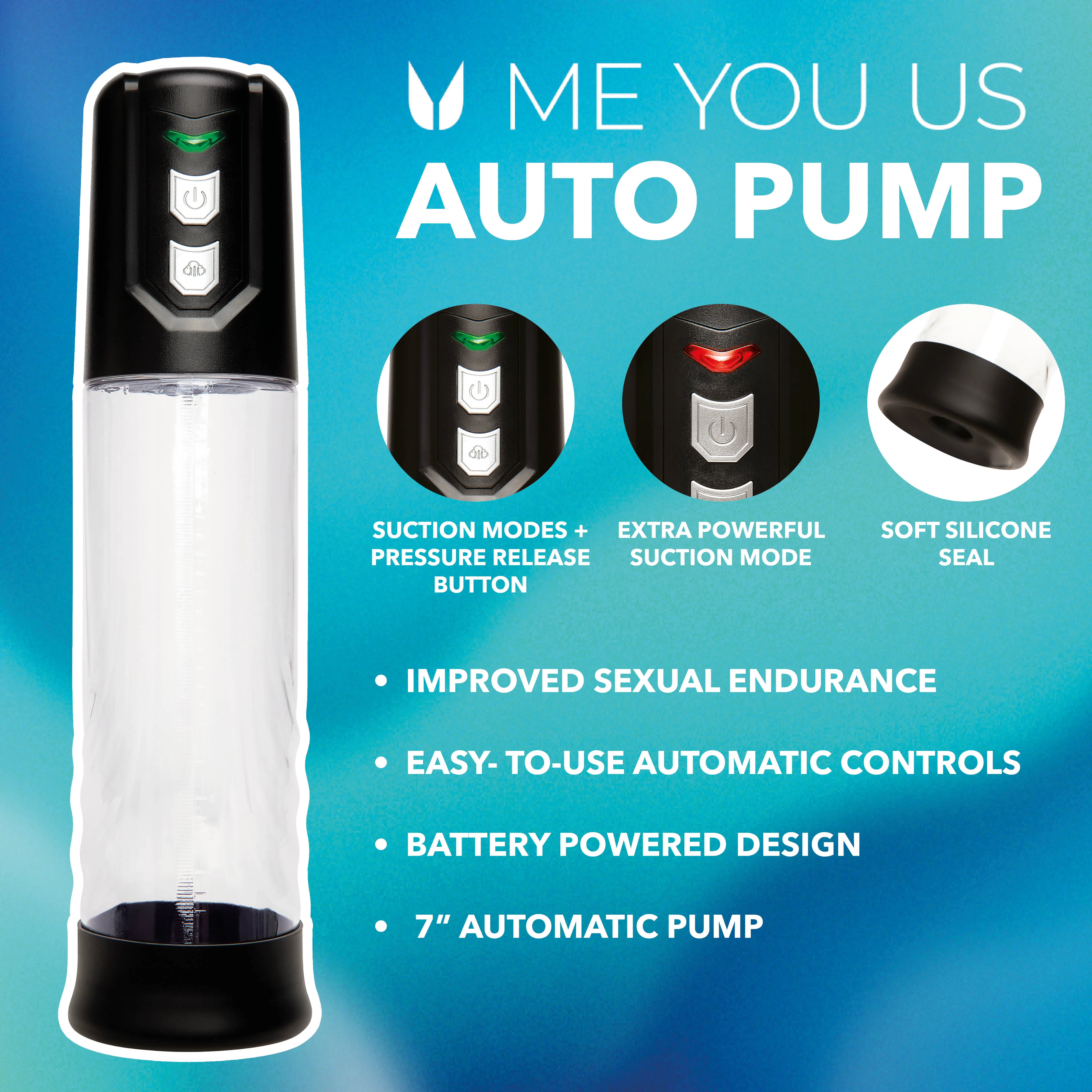 Me You Us Auto Suction Penis Pump Clear - Image 8
