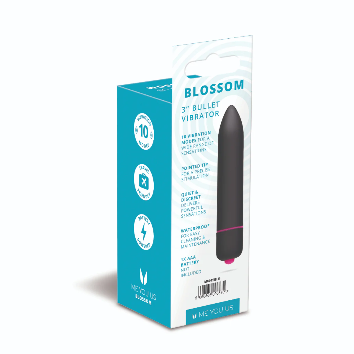 Me You Us Blossom 10 Mode Bullet Vibrator Black - Image 3