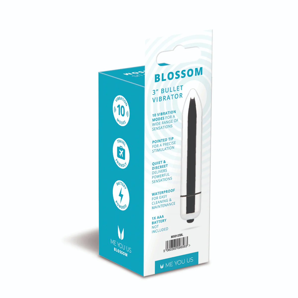 Me You Us Blossom 10 Mode Bullet Vibrator Silver - Image 3