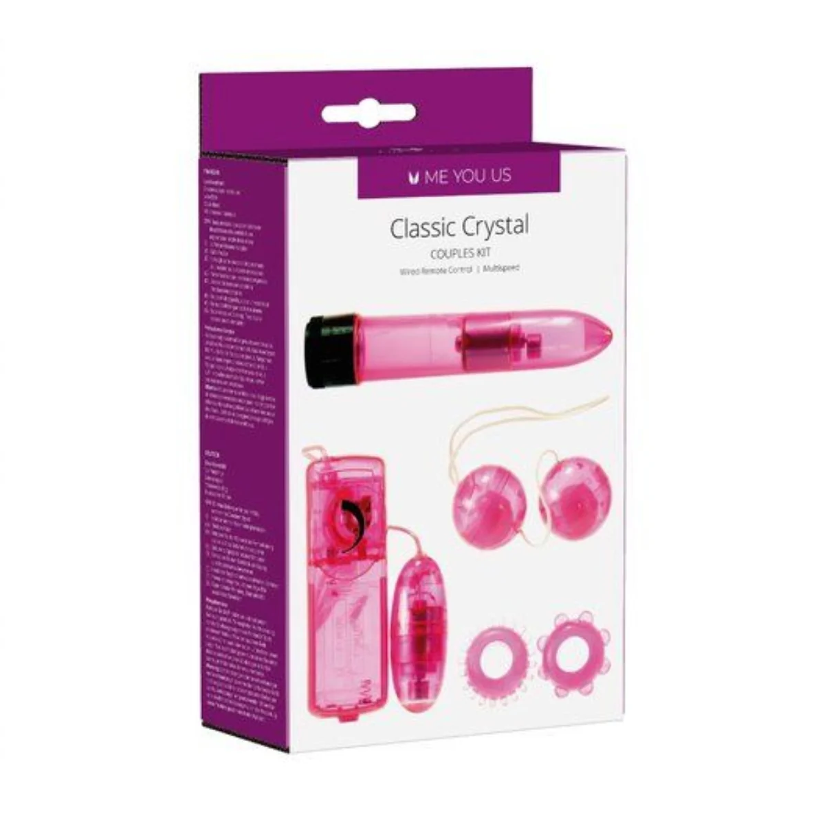 Me You Us Classic Crystal Couples Sex Toy Kit Pink - Image 2