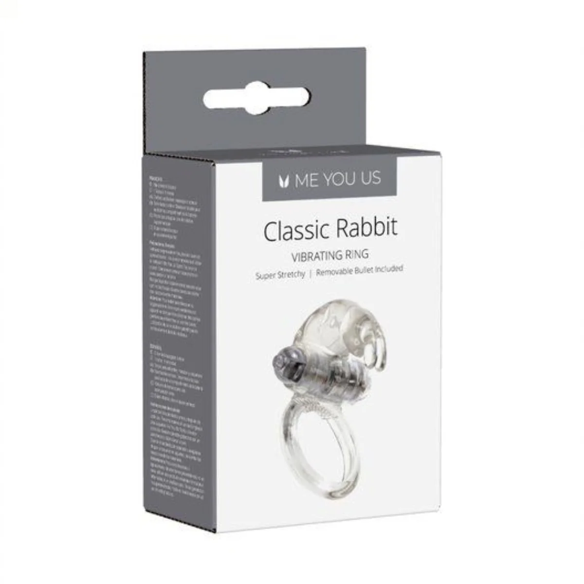 Me You Us Classic Rabbit Vibrating Cock Ring Clear - Image 2