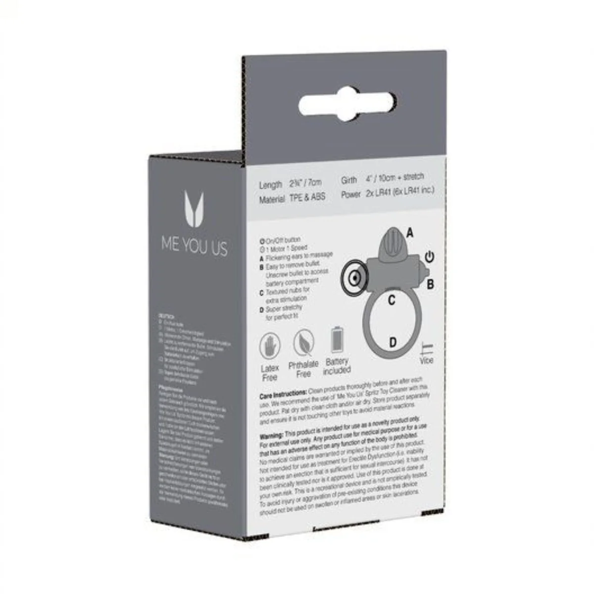 Me You Us Classic Rabbit Vibrating Cock Ring Clear - Image 3
