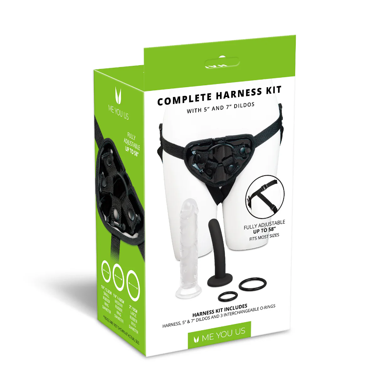 Me You Us Complete Strap On Harness Kit With Dildos Black Clear - Image 3