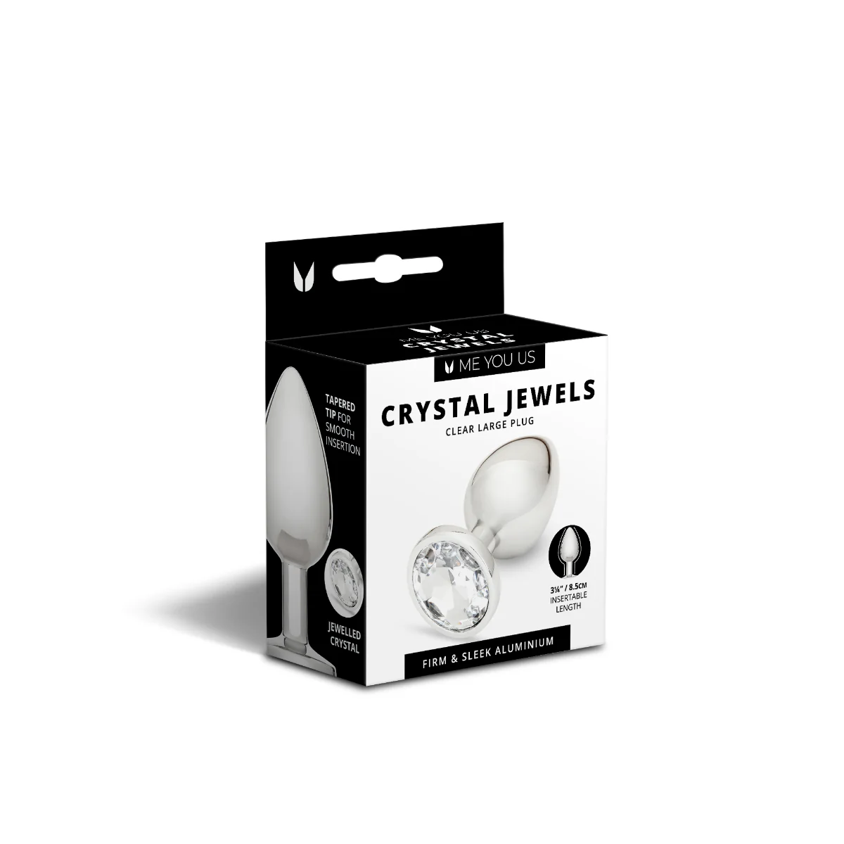 Me You Us Crystal Jewels Metal Butt Plug Clear Large - Image 2
