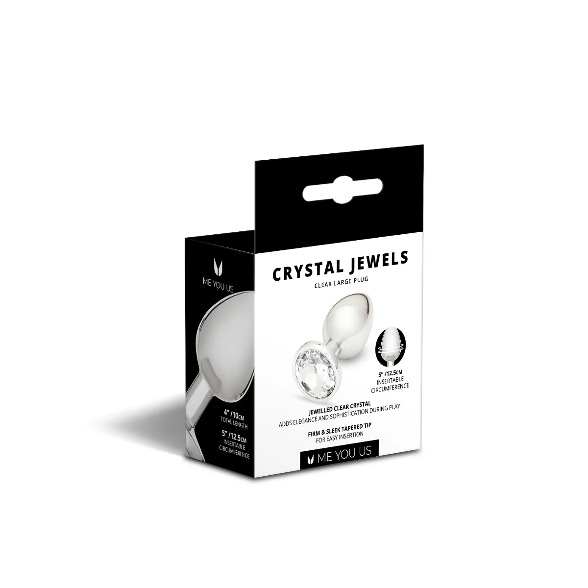Me You Us Crystal Jewels Metal Butt Plug Clear Large - Image 5