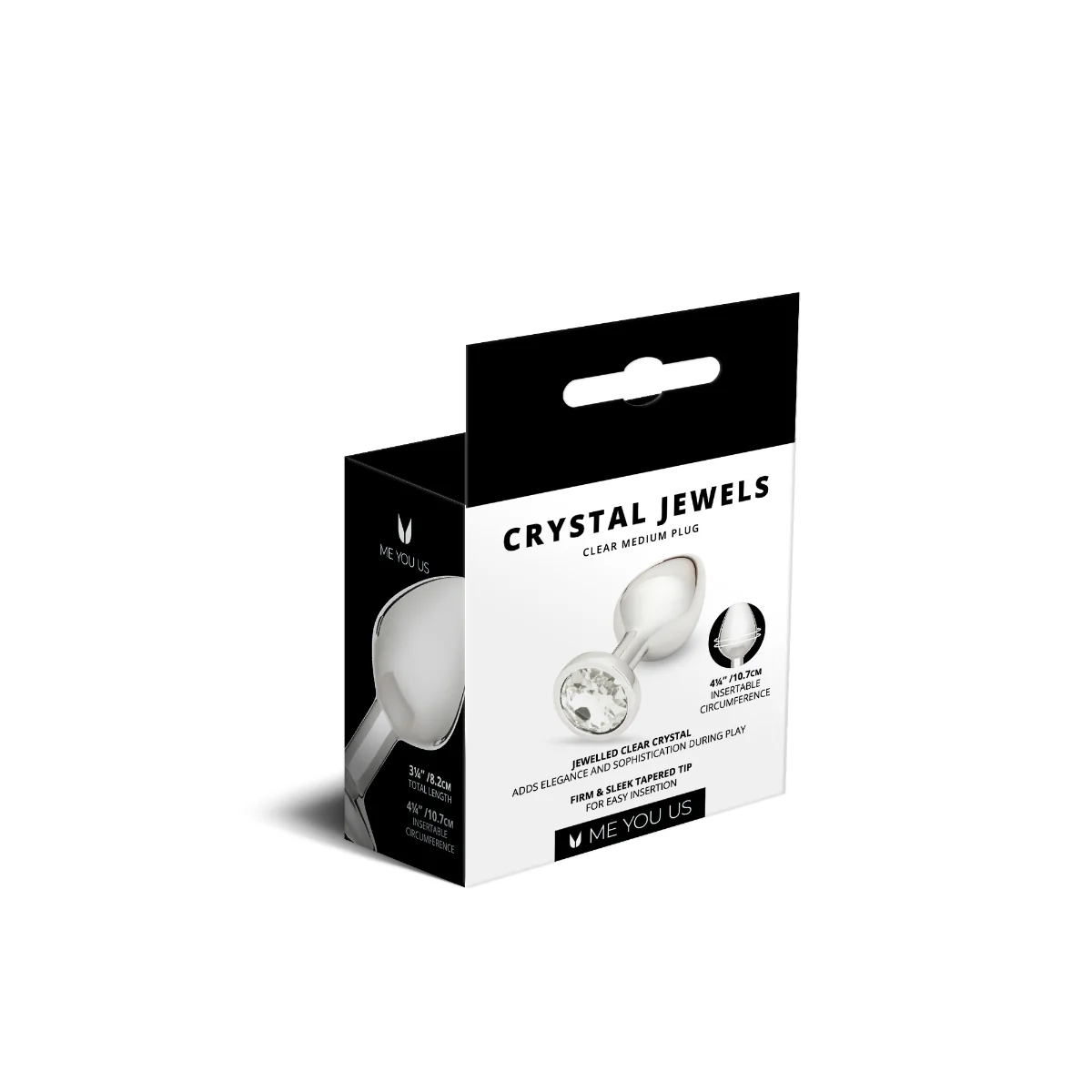 Me You Us Crystal Jewels Metal Butt Plug Clear Medium - Image 4